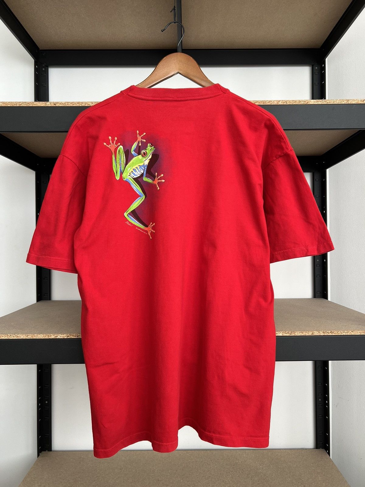 Vintage Vintage 1991 Harlequin Frog Ken Drewke Nature Red T-shirt Size US XL / EU 56 / 4 - 2 Thumbnail