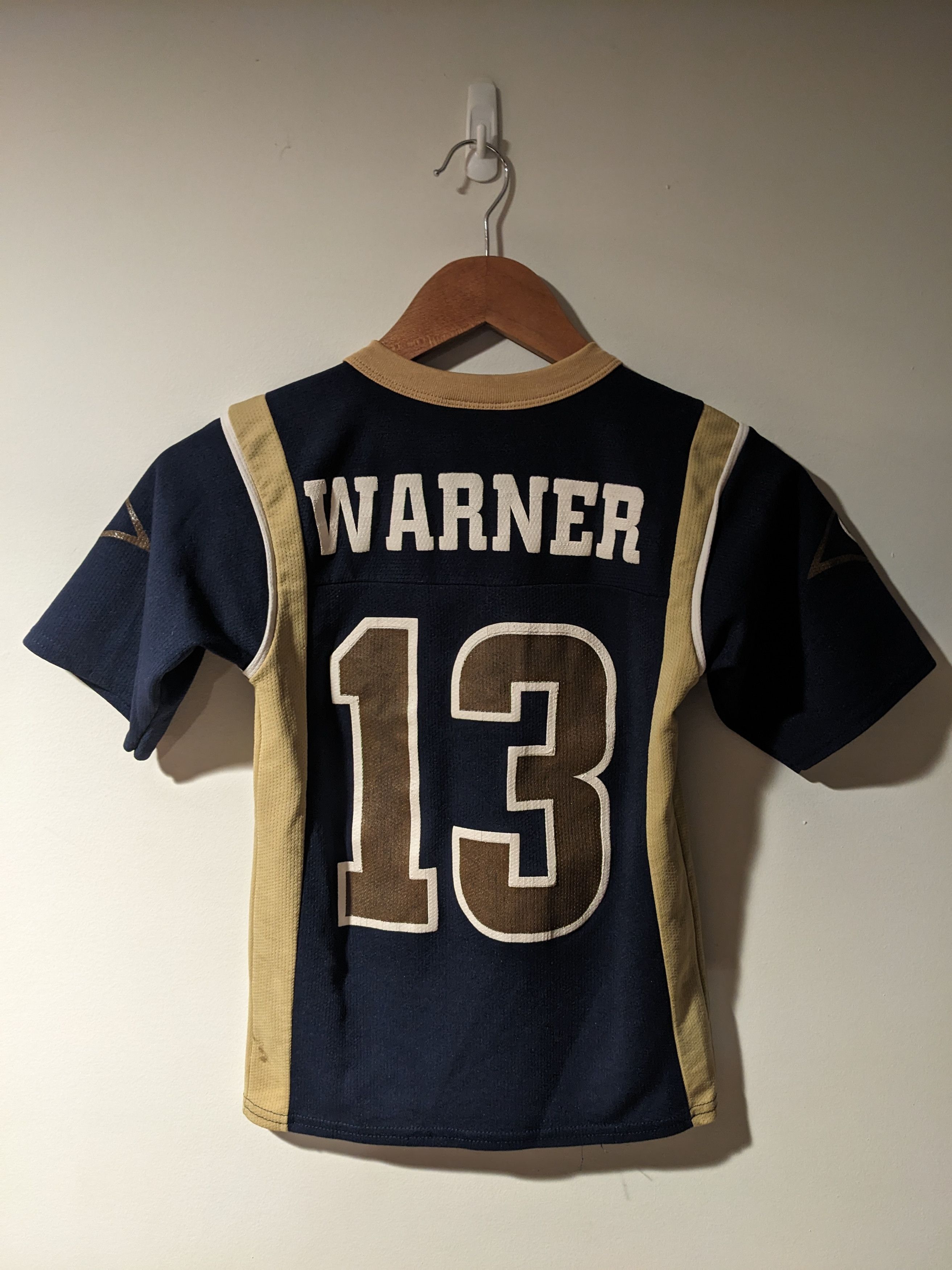 NFL × Vintage Vintage 90s Kurt Warner St. Louis Rams NFL Logo Kids Jersey Size US S / EU 44-46 / 1 - 1 Thumbnail