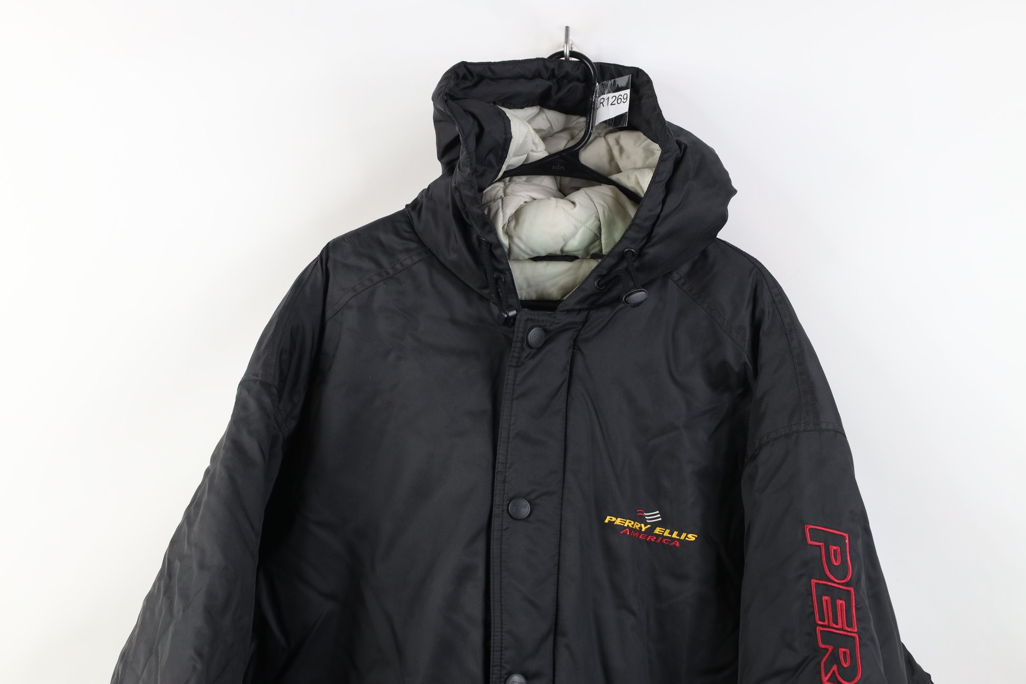 Vintage Deadstock Vintage 90s Perry Ellis Hooded Parka Jacket Size US XXL / EU 58 / 5 - 2 Thumbnail