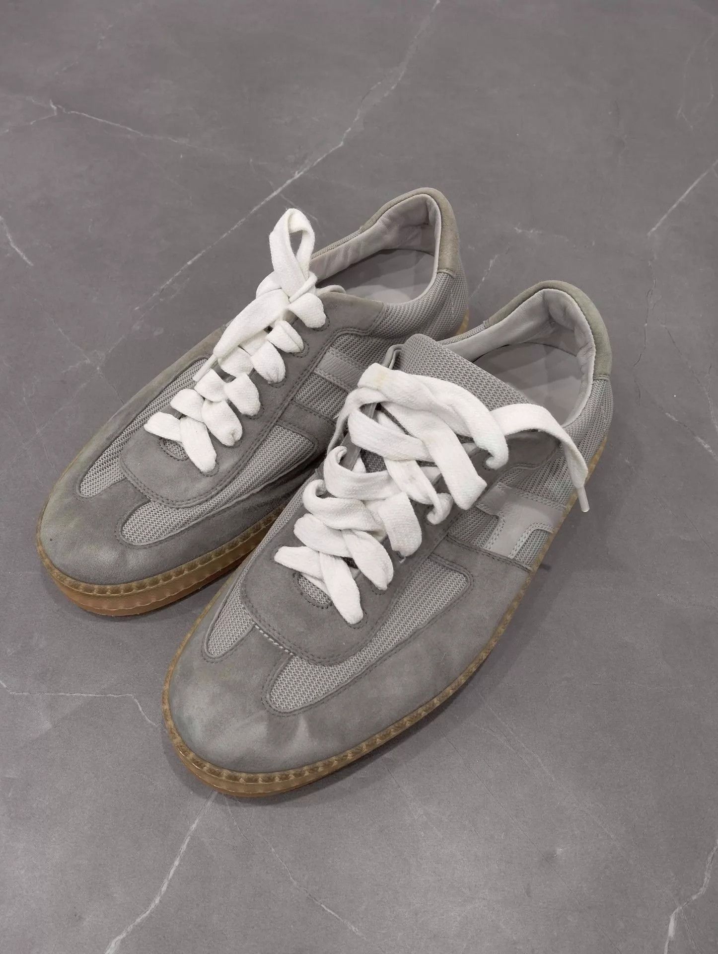 Hermes HERMES gray calfskin leather sneaker 39.5 Size US 9 / IT 39 - 1 Thumbnail
