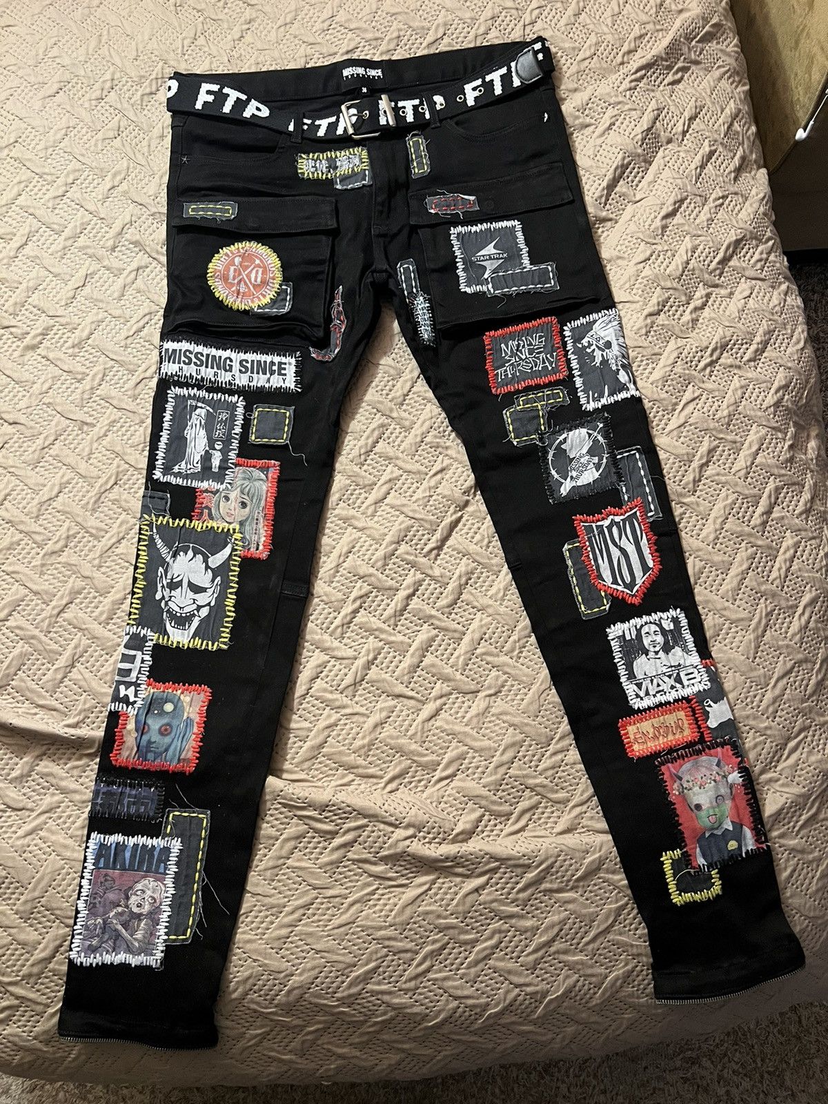 image of Missing Since Thursday Black Neo Bosozoku Jeans, Men's (Size 36)
