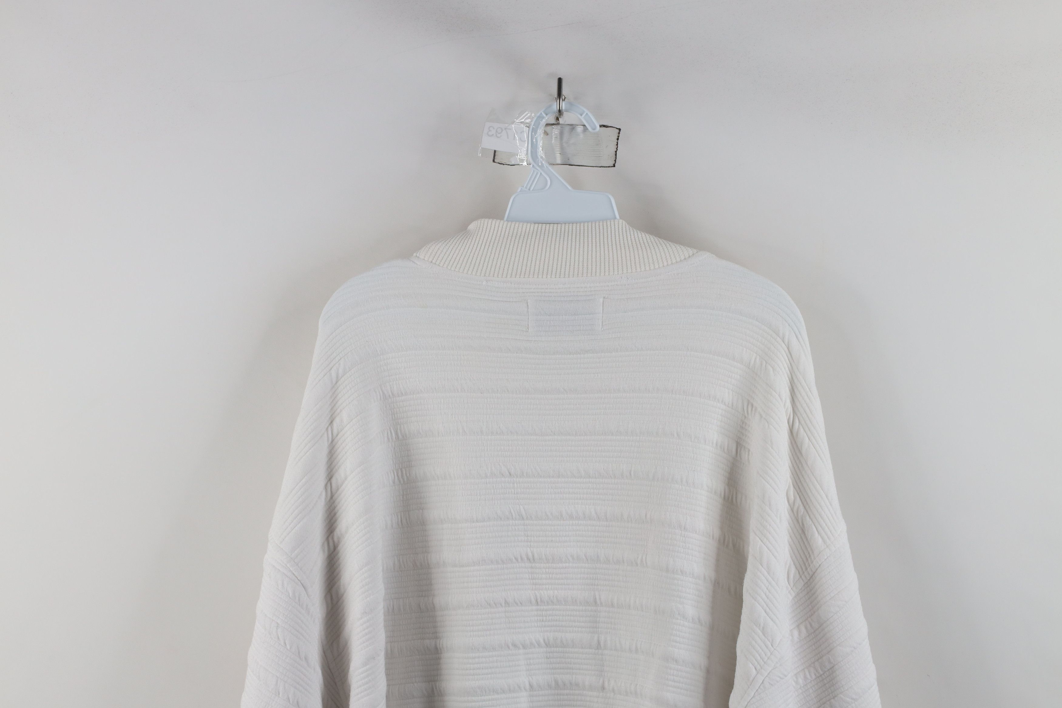 Vintage Vintage 90s Streetwear Ribbed Mock Neck Sweatshirt White Size US XL / EU 56 / 4 - 11 Thumbnail