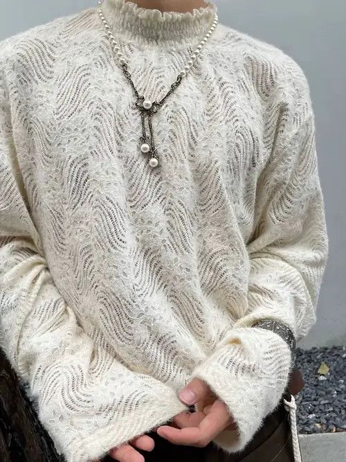 VIBE Vintage Fall/Winter Knit Long Sleeve Blouse Top Size US L / EU 52-54 / 3 - 1 Thumbnail