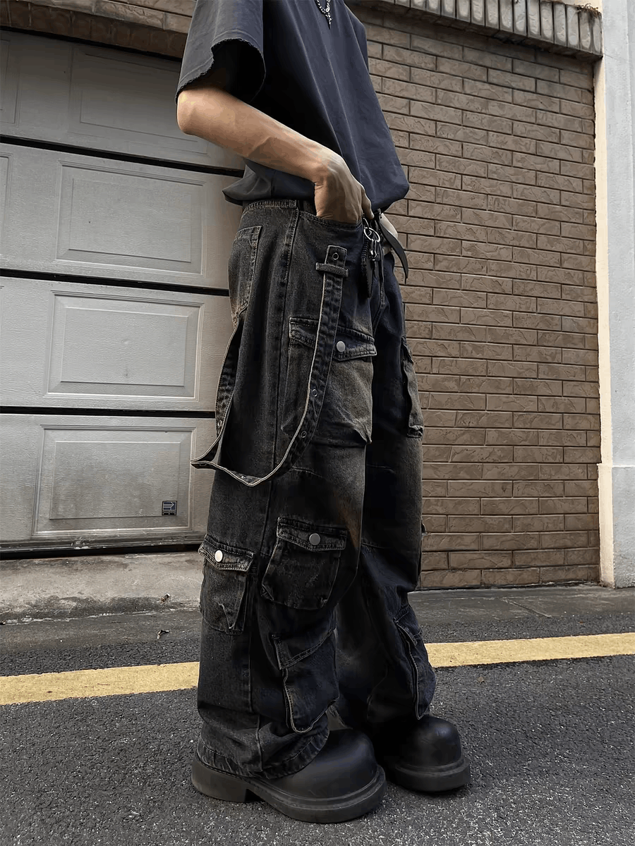 Japanese Brand × Vintage Vintage High Street Hip Hop Multi-Pocket Jeans Size US 34 / EU 50 - 4 Thumbnail