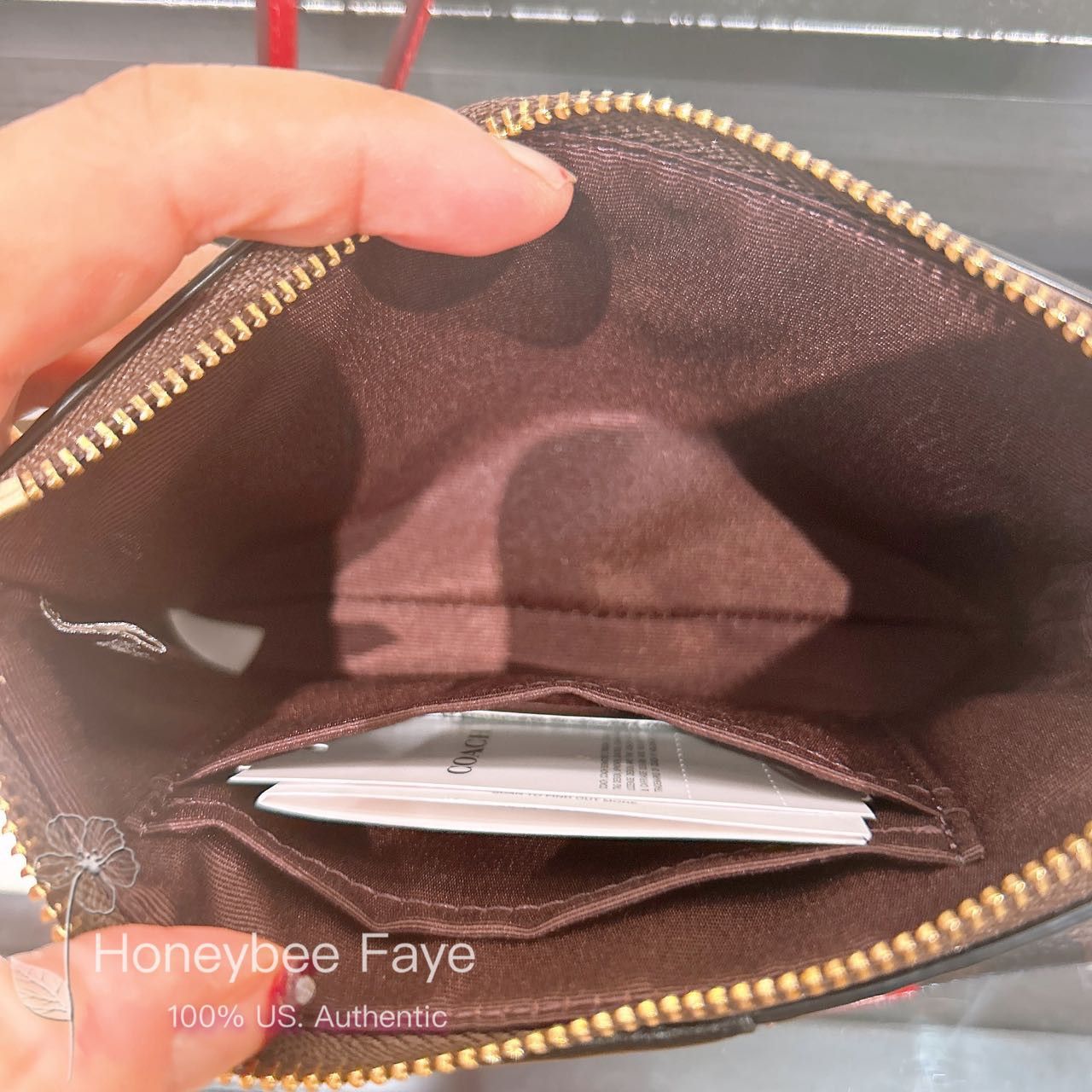 Coach Corner Zip Wristlet In Signature Canvas With Stripe CW854 Size ONE SIZE - 3 Thumbnail