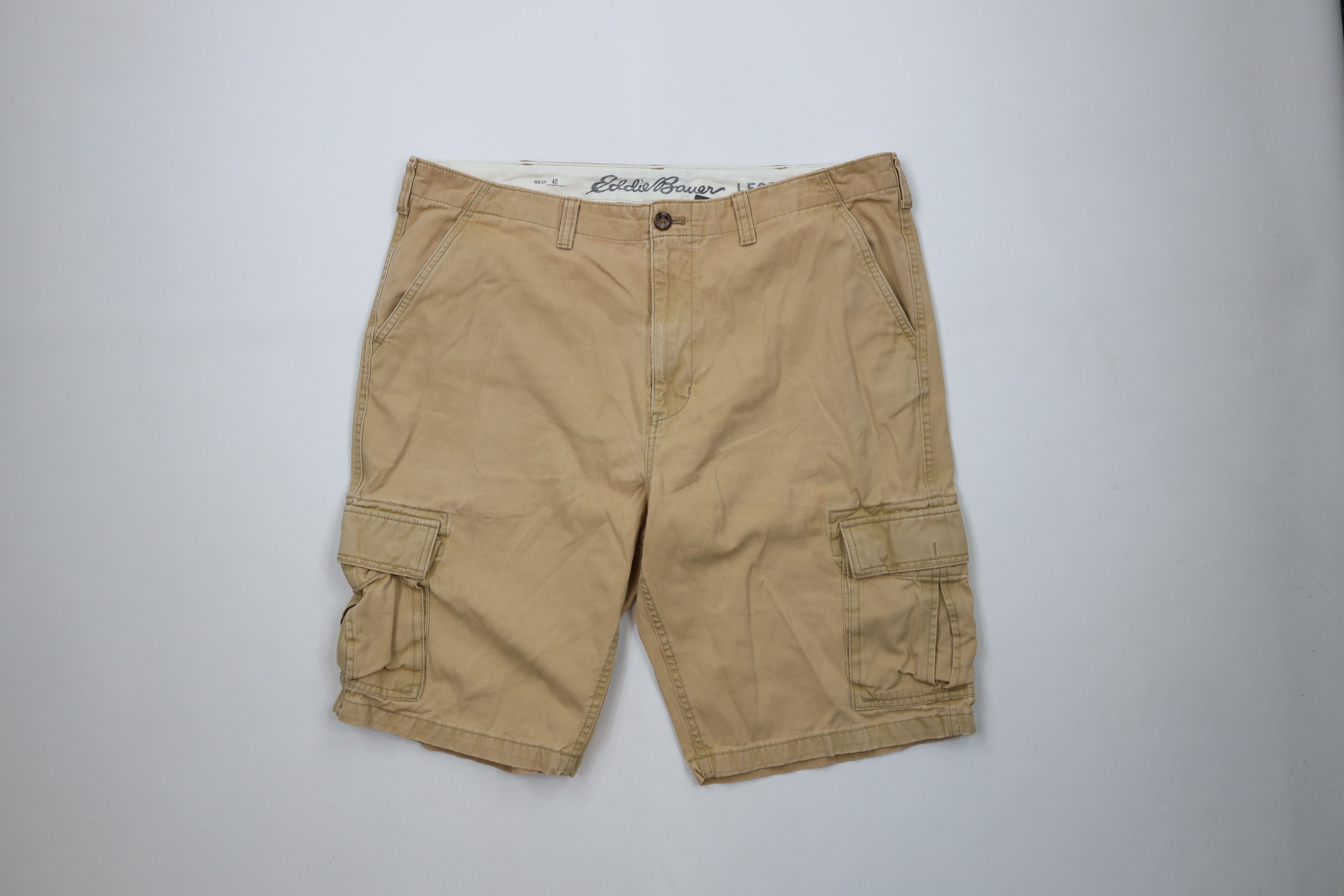 Eddie Bauer × Vintage Vintage Y2K Eddie Bauer Cargo Shorts Beige Cotton Size US 40 / EU 56 - 1 Thumbnail
