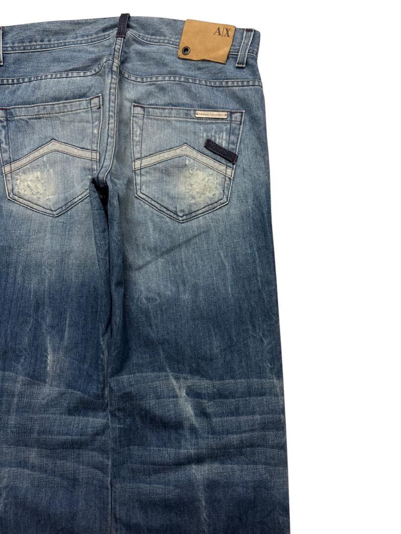 If Six Was Nine VINTAGE ARMANI EXCHANGE DESTROY SPLASHING FADED DENIM GRUNGE Size US 31 - 12 Thumbnail