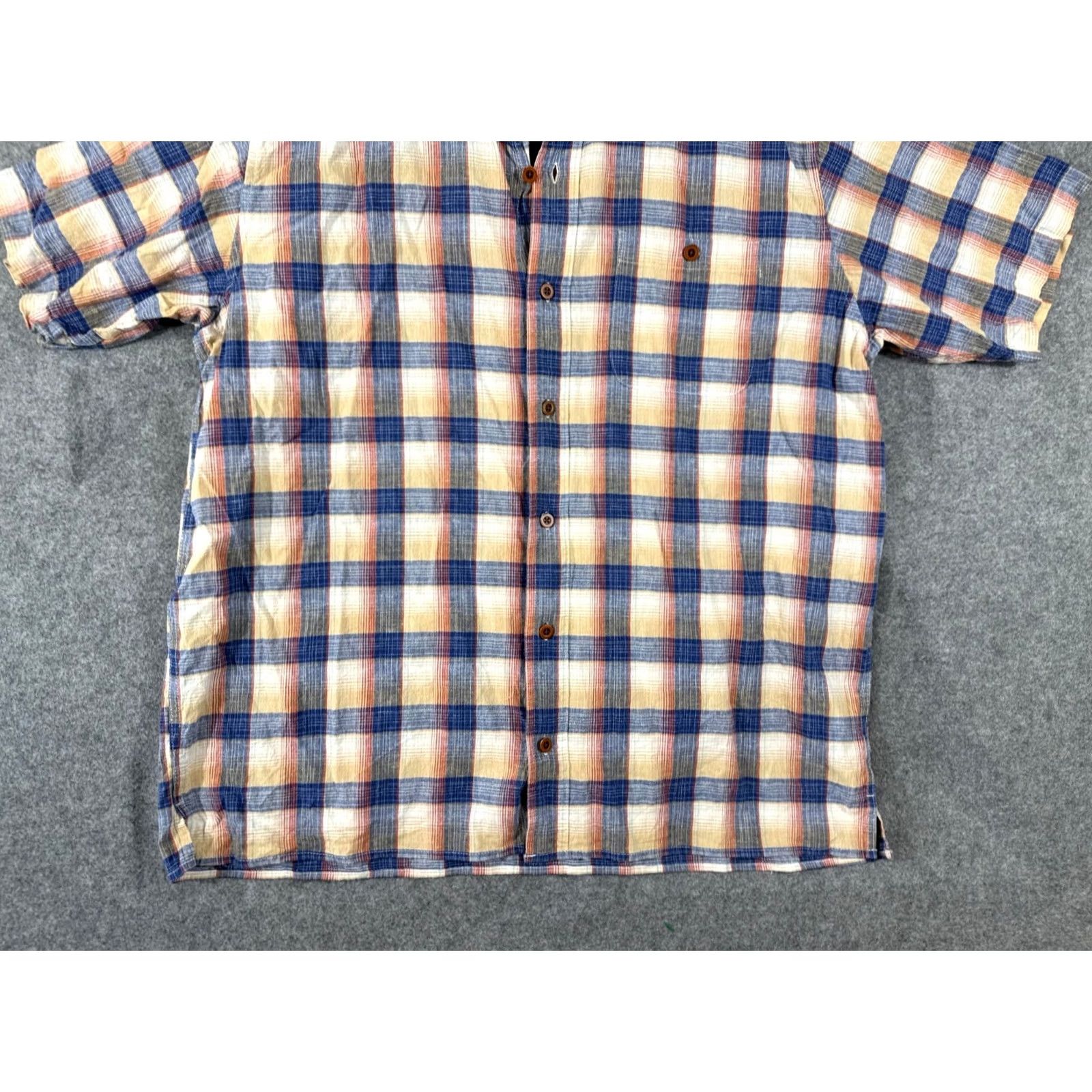 Orvis VINTAGE ORVIS Shirt Mens L Blue Beige Plaid Stretch Classic Fit Button Up Short Sleeve Size US L / EU 52-54 / 3 - 4 Thumbnail