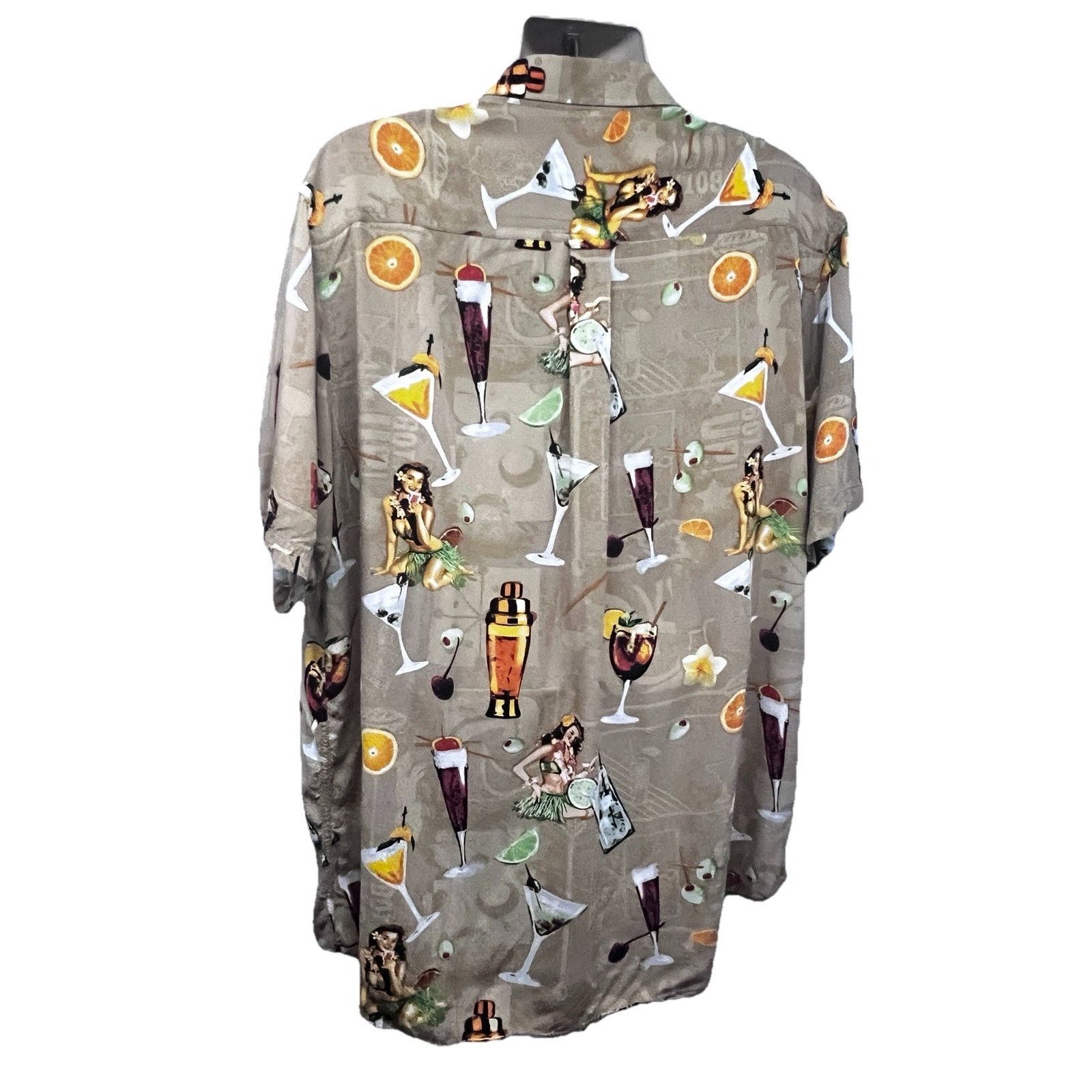 Vintage Vintage Hawaiian Tiki Cocktails Button Up Shirt 2XL Pocket Size US XXL / EU 58 / 5 - 2 Thumbnail