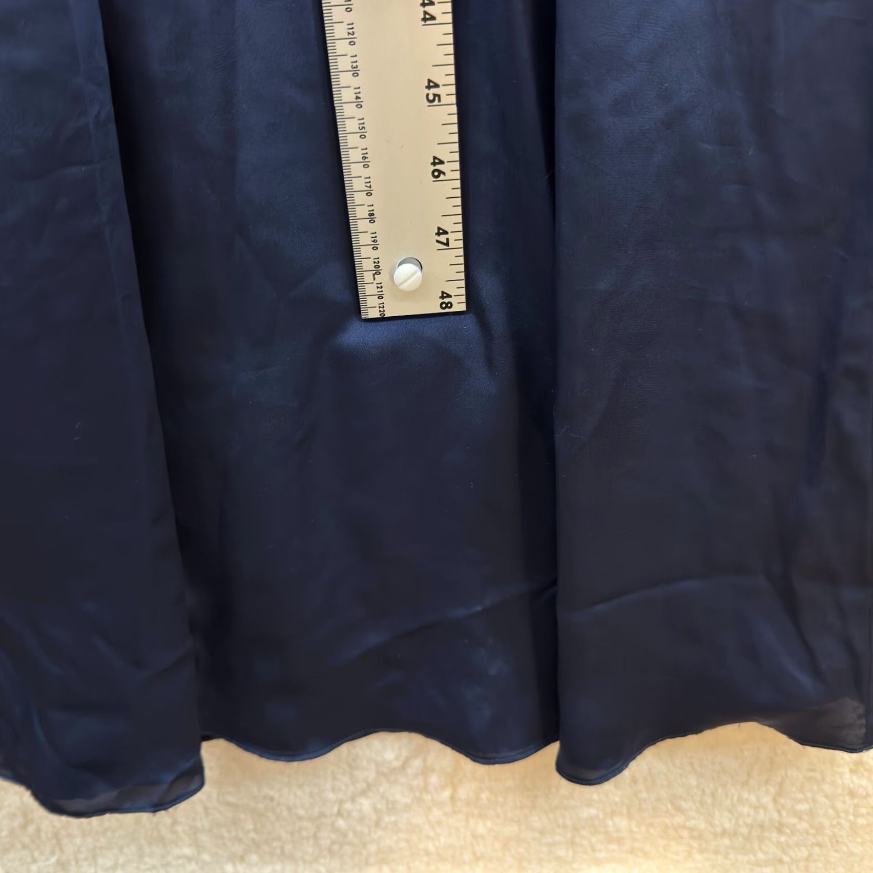 Vintage VINTAGE David's Bridal Bridesmaid Dress Navy Blue Formal Long Full Length Bow Boned Shirt/… Size XS / US 0-2 / IT 36-38 - 7 Thumbnail