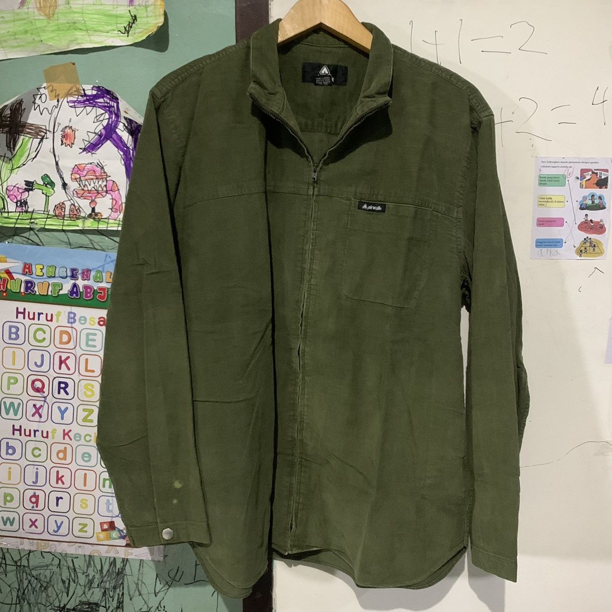 Airwalk Vintage AIR WALK Corduroy Flannel Zipper Shirt Size US L / EU 52-54 / 3 - 7 Thumbnail