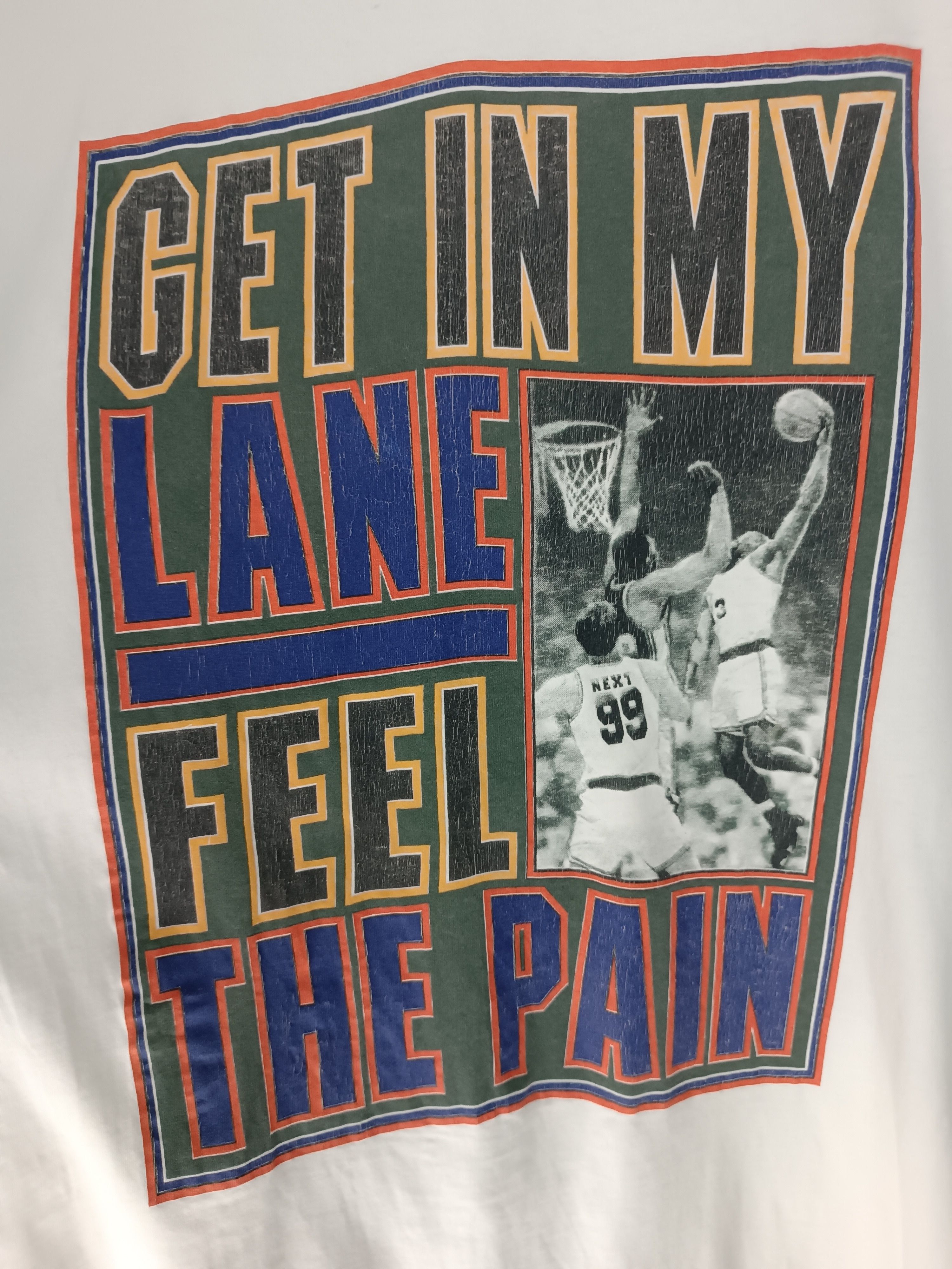 NBA VINTAGE 2000s NBA GET IN MY LANE QUOTES JORDAN HUMOR TEE Size US M / EU 48-50 / 2 - 9 Thumbnail