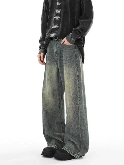 Jean High street Y2K hip hop baggy wash jeans Size US 34 / EU 50 - 2 Thumbnail