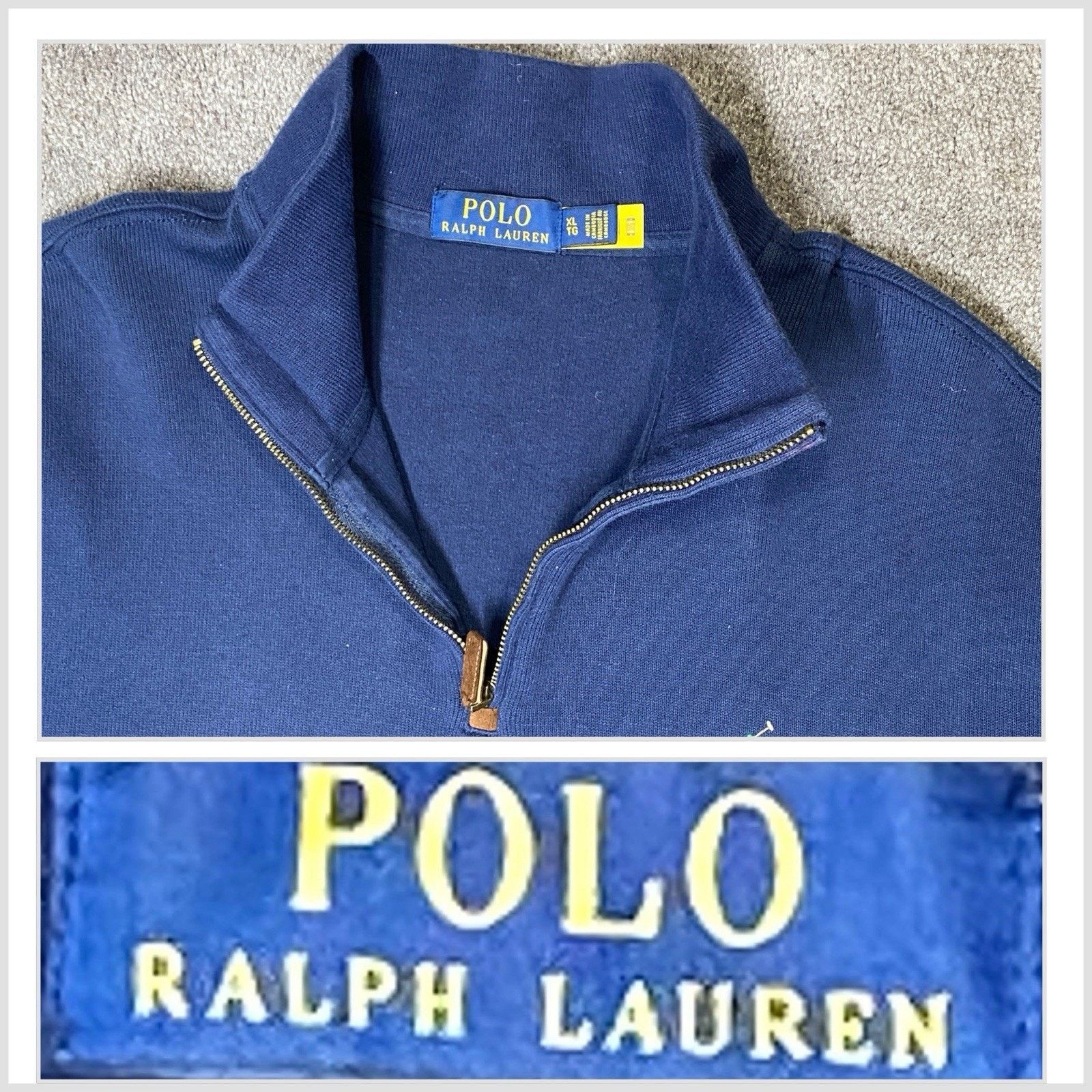 Polo Ralph Lauren Polo Men XL TG Blue 1/4Zip Pullover Mockneck Sweater Size US XL / EU 56 / 4 - 1 Thumbnail