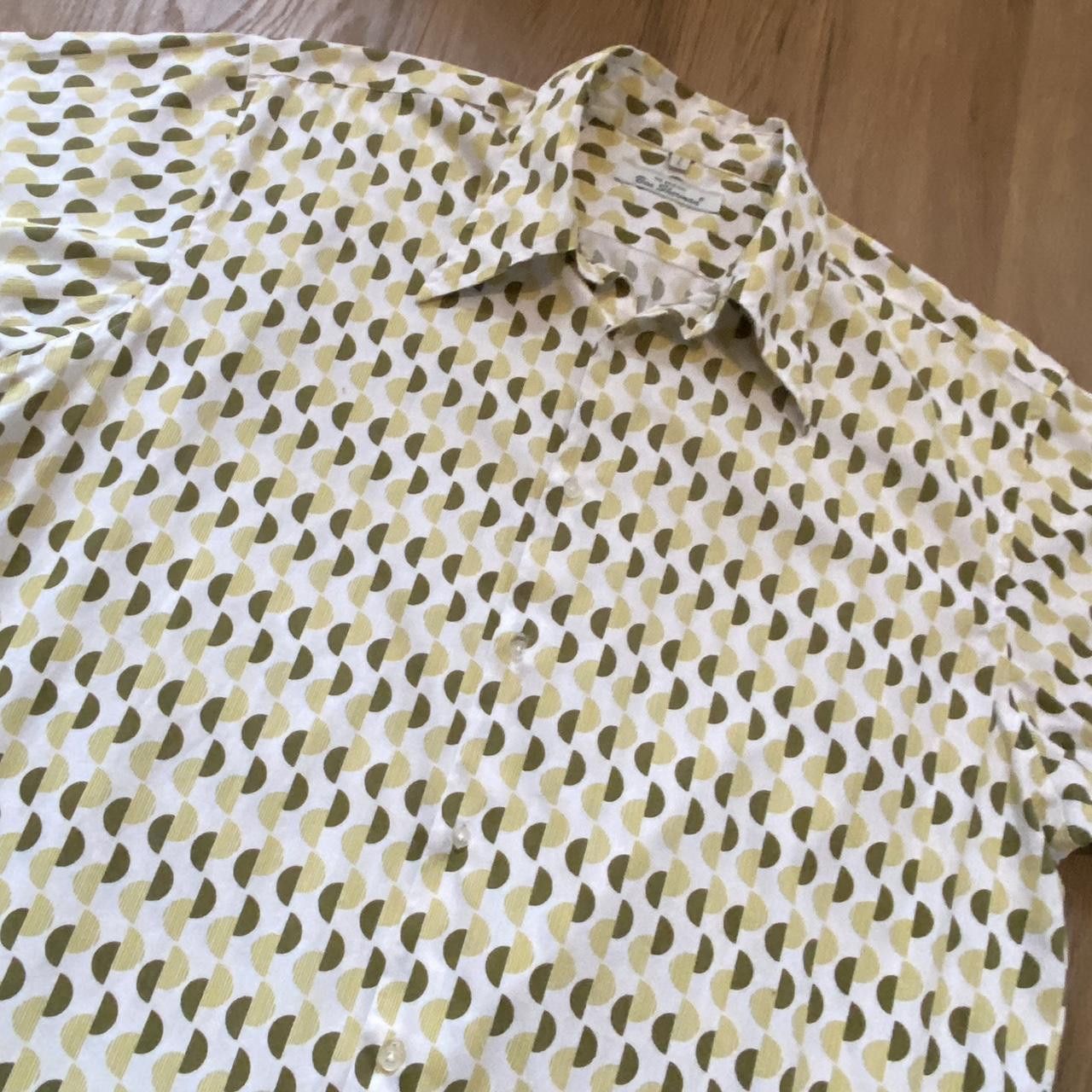 Other Tan and white vintage 80s patterned short sleeve shirt Size US L / EU 52-54 / 3 - 2 Thumbnail