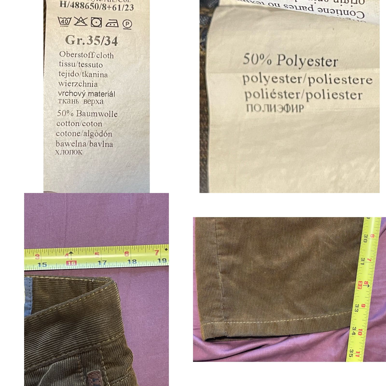 Camel Camel Active Madison Corduroy Pants Sz 34x34 Brown Mens Size US 34 / EU 50 - 8 Thumbnail