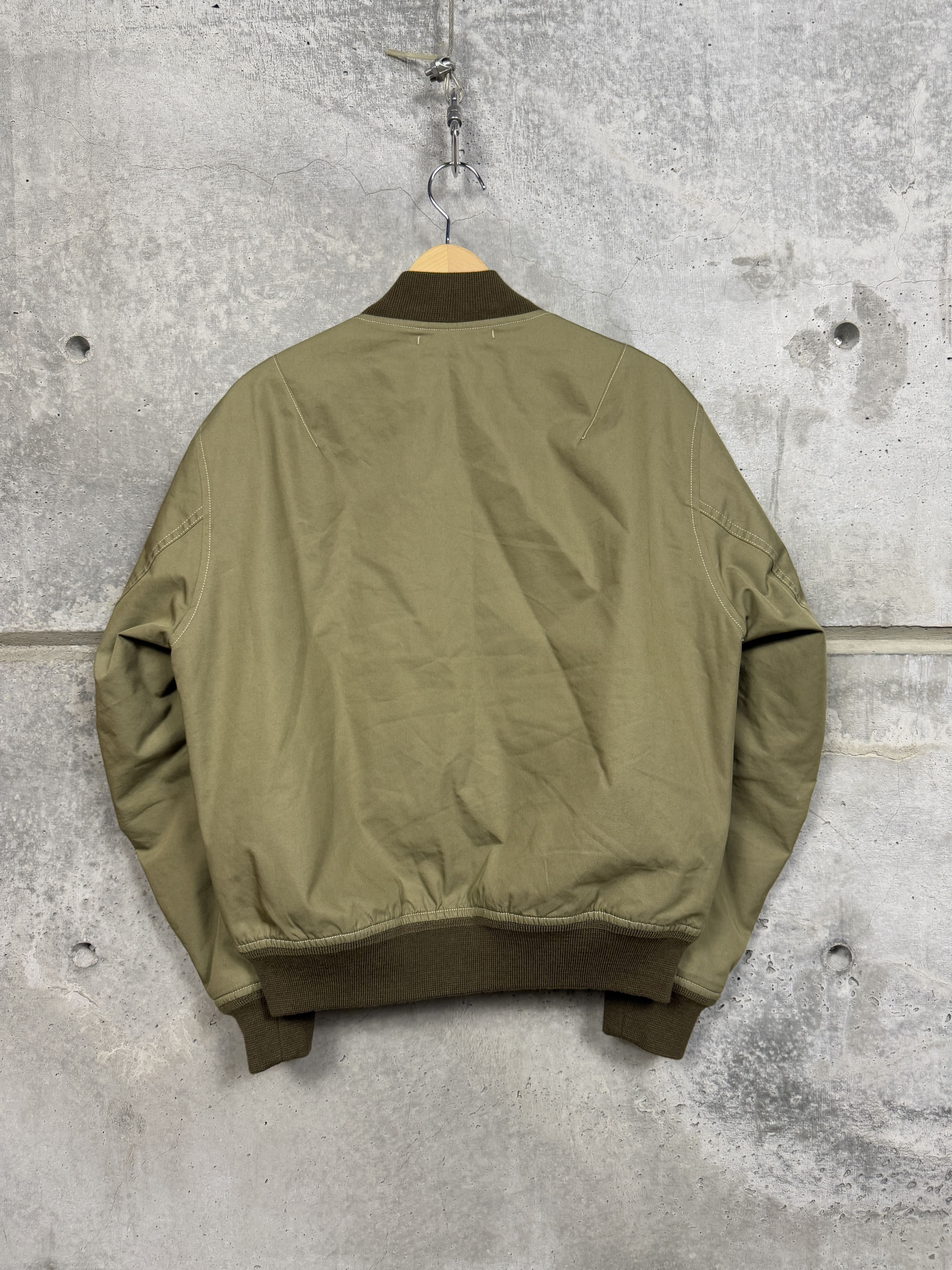 Buck Mason Olive Green Bomber Jacket storm stopper