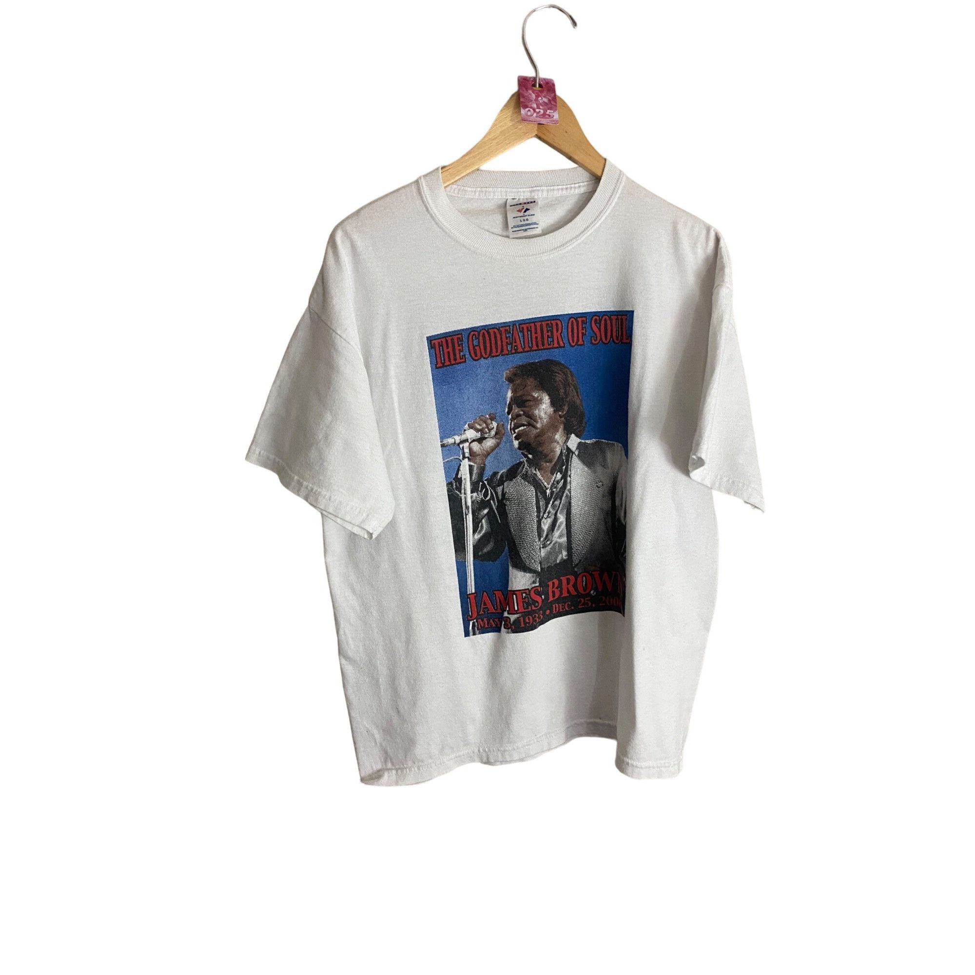 image of Jerzees Collectors James Brown Godfather Of Soul Memorial T Shirt - in White, Men's (Size Large)