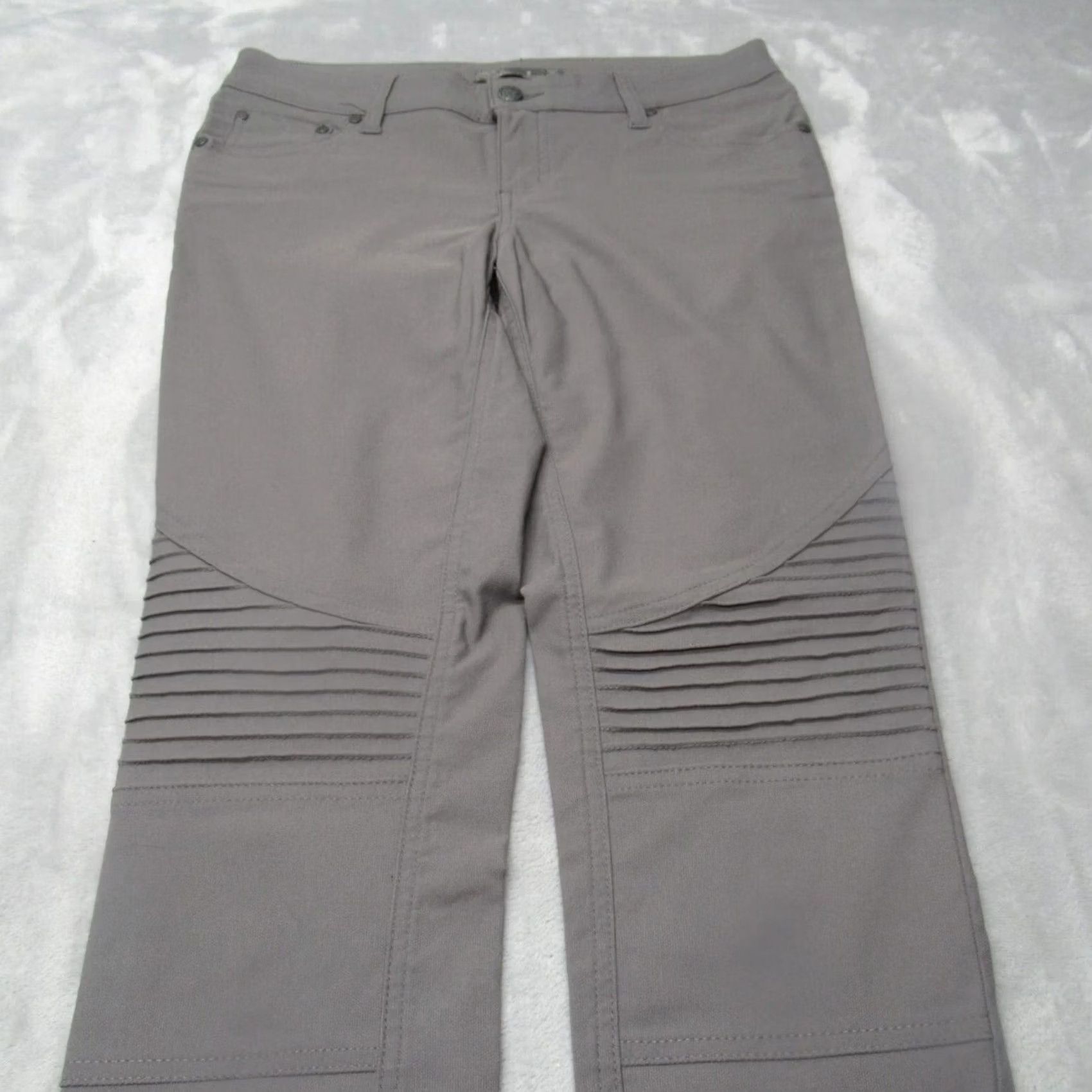 Prana prAna Brenna Moto Pants Women 6 Gray Stretch Skinny Zip Fly Mid Rise Rain Nylon Size 28" / US 6 / IT 42 - 6 Thumbnail