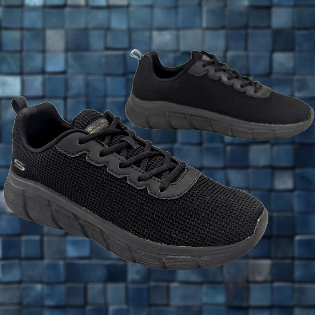 SKECHERS SKECHERS BOBS Sport B Flex Visionary Essence Black Women 8.5 Vegan Knit Running Athletic Logo Sneakers Shoes Size US 9 / IT 39 - 1 Thumbnail