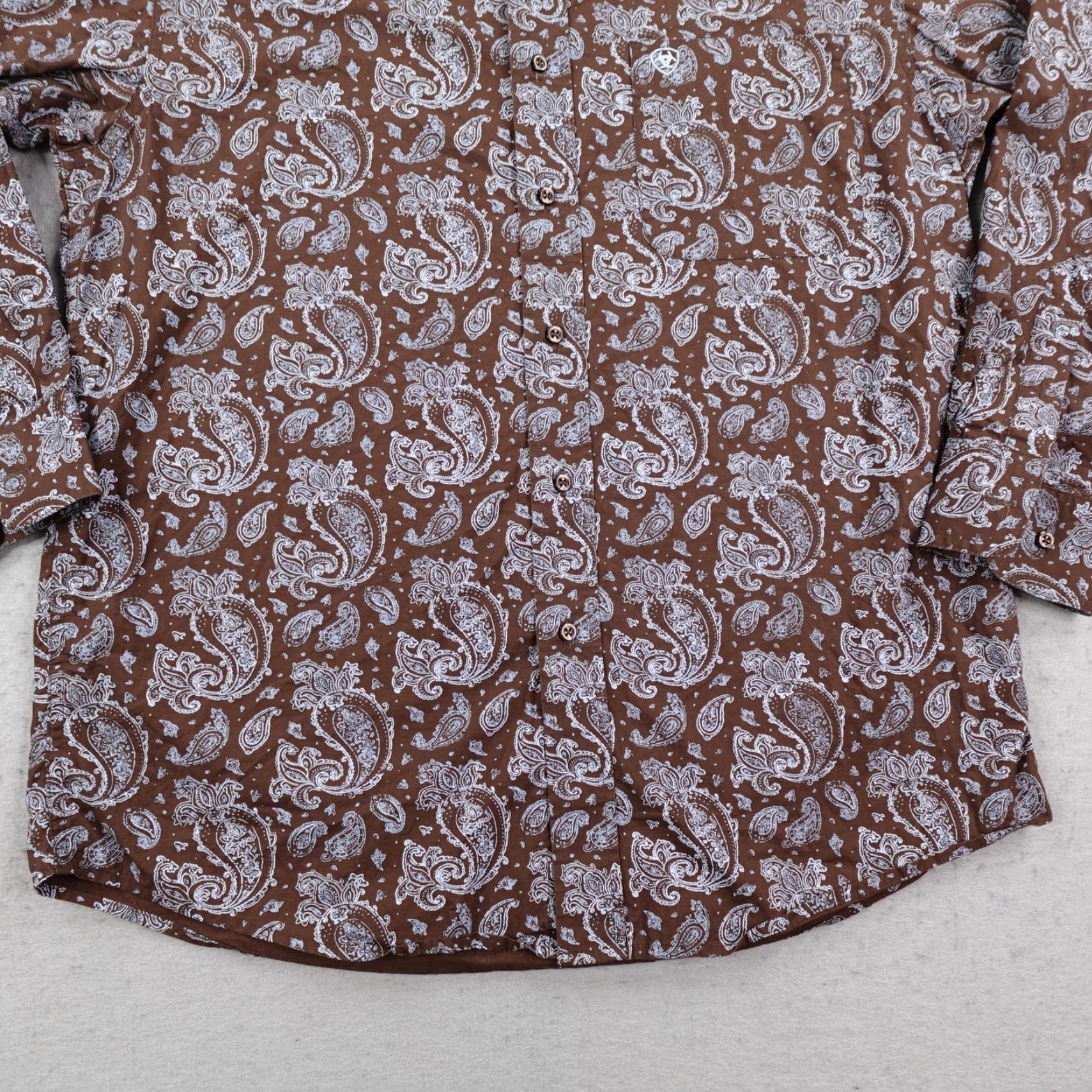 Ariat Ariat Shirt Mens Medium Brown Paisley Western Button-Up Cowboy Rodeo Frontier Size US M / EU 48-50 / 2 - 4 Thumbnail