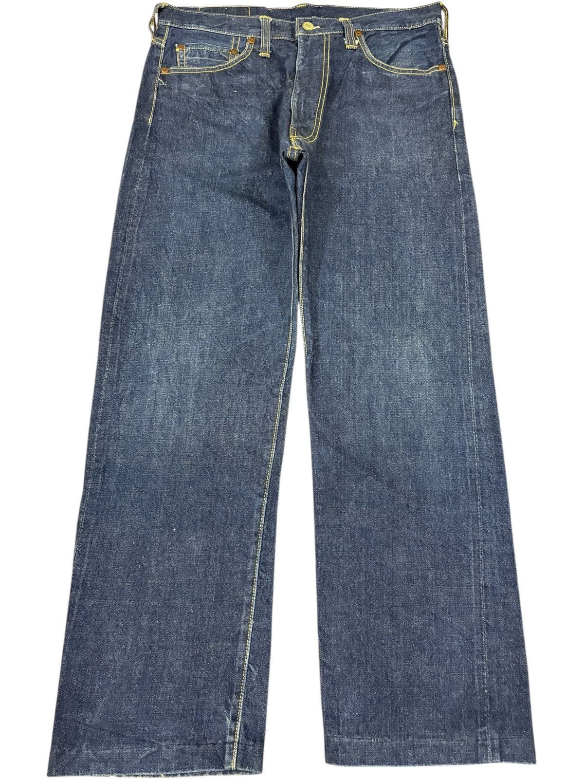Japanese Brand Vintage Bigstone Baggy Raw Denim Selvedge Jeans Size US 33 - 2 Thumbnail