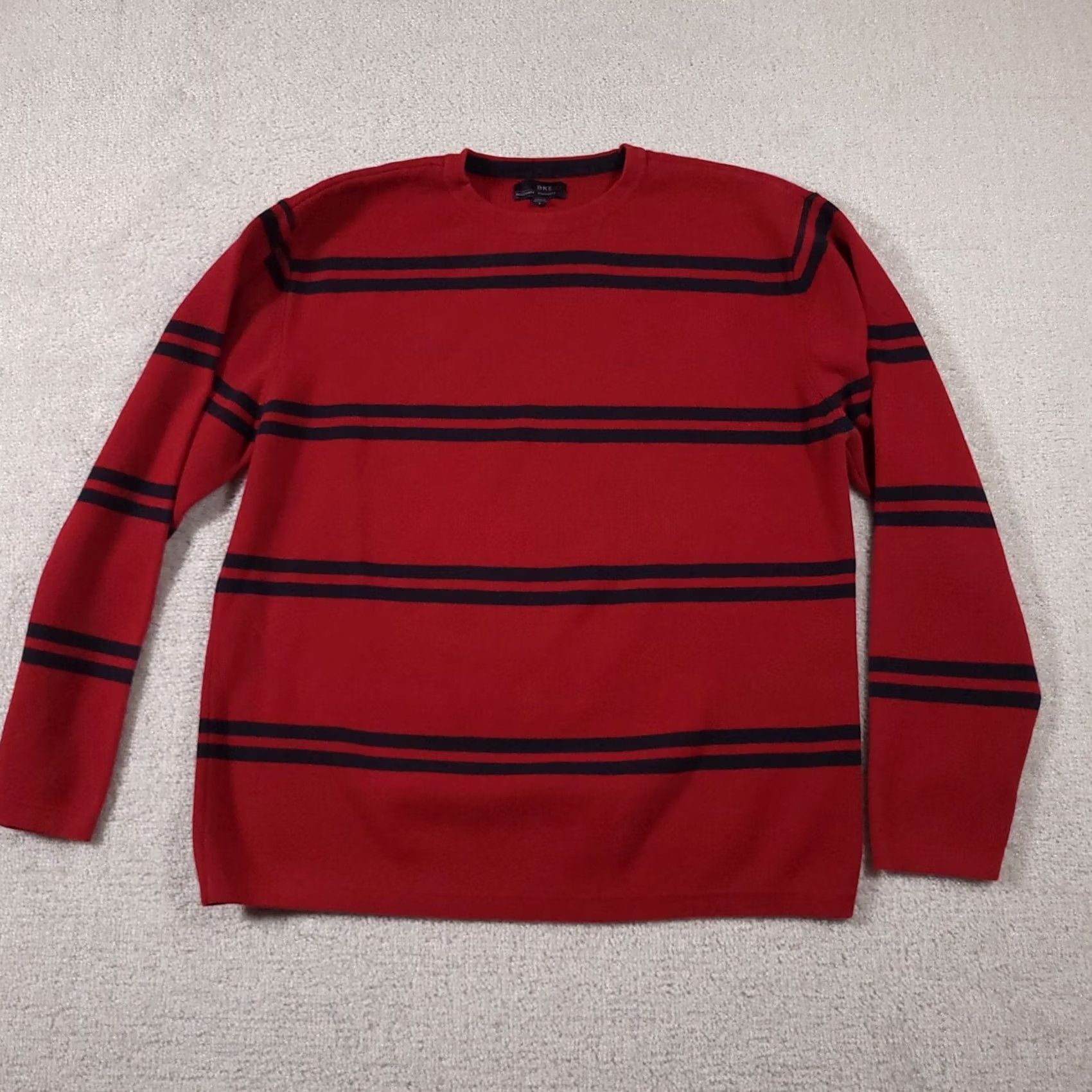 Vintage VINTAGE Buckle BKE 67 Mens Large Red Striped Pullover Sweater Crew Neck Knit Size US L / EU 52-54 / 3 - 2 Thumbnail