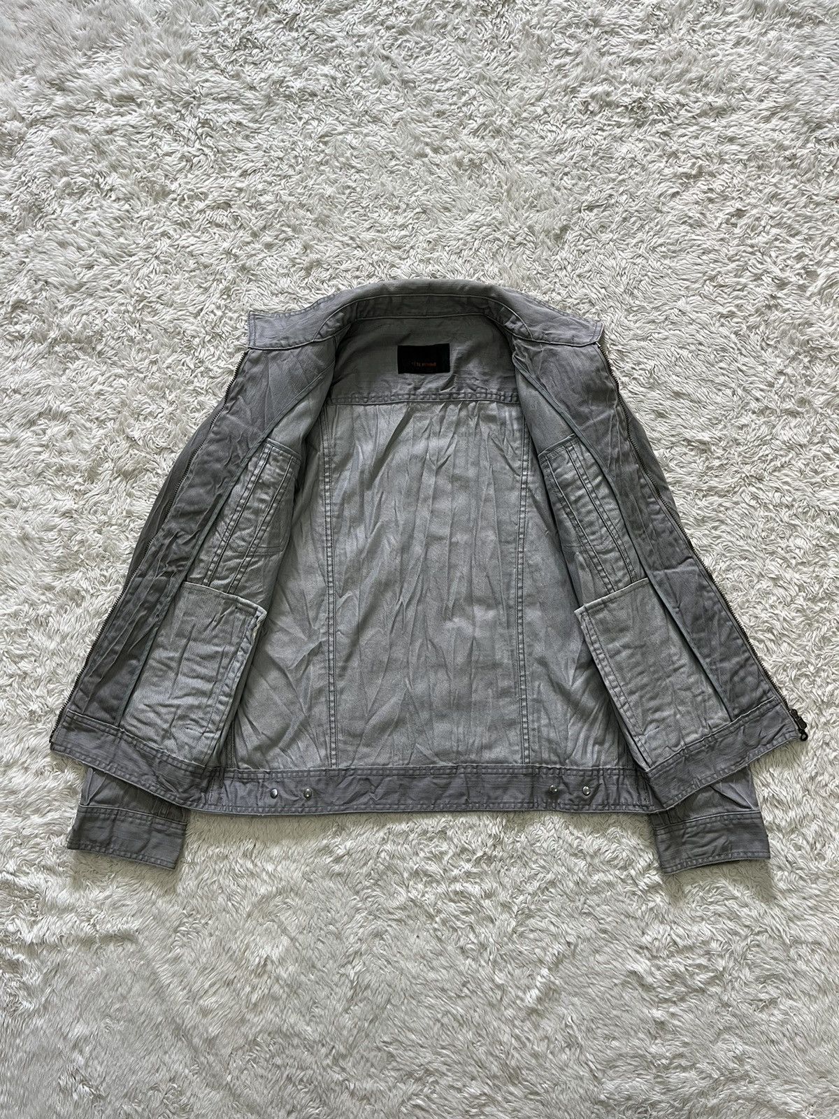 Issey Miyake × Tete Homme vintage tete homme herringbone twill wrinkled denim jacket Size US M / EU 48-50 / 2 - 6 Thumbnail