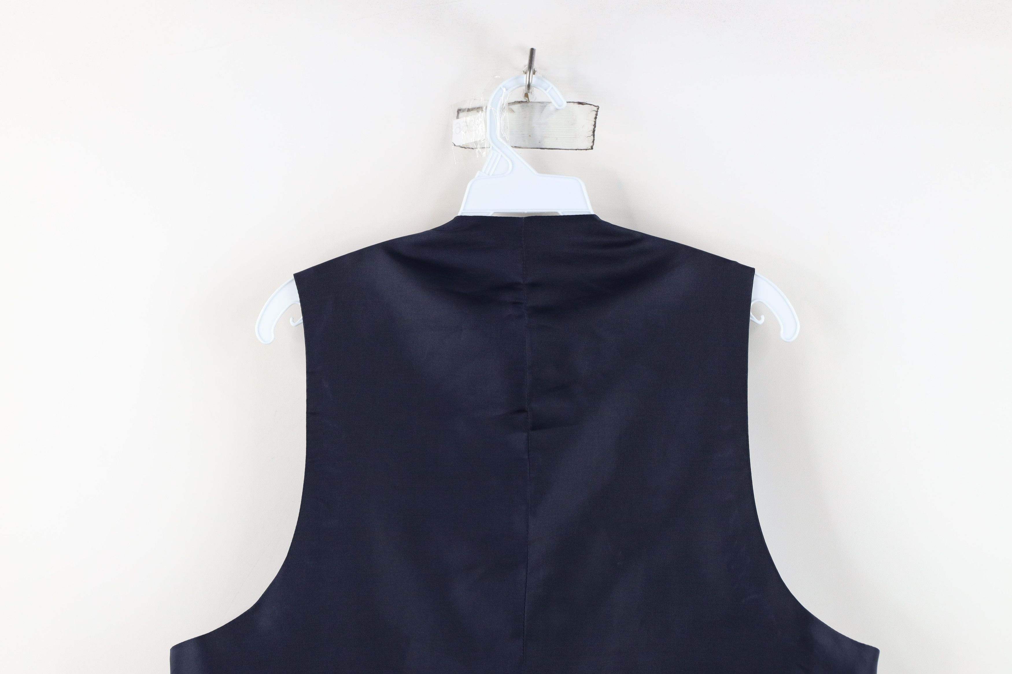 Vintage Vintage 90s Pinstriped Knit Suit Vest Jacket Navy Blue USA Size US L / EU 52-54 / 3 - 13 Thumbnail