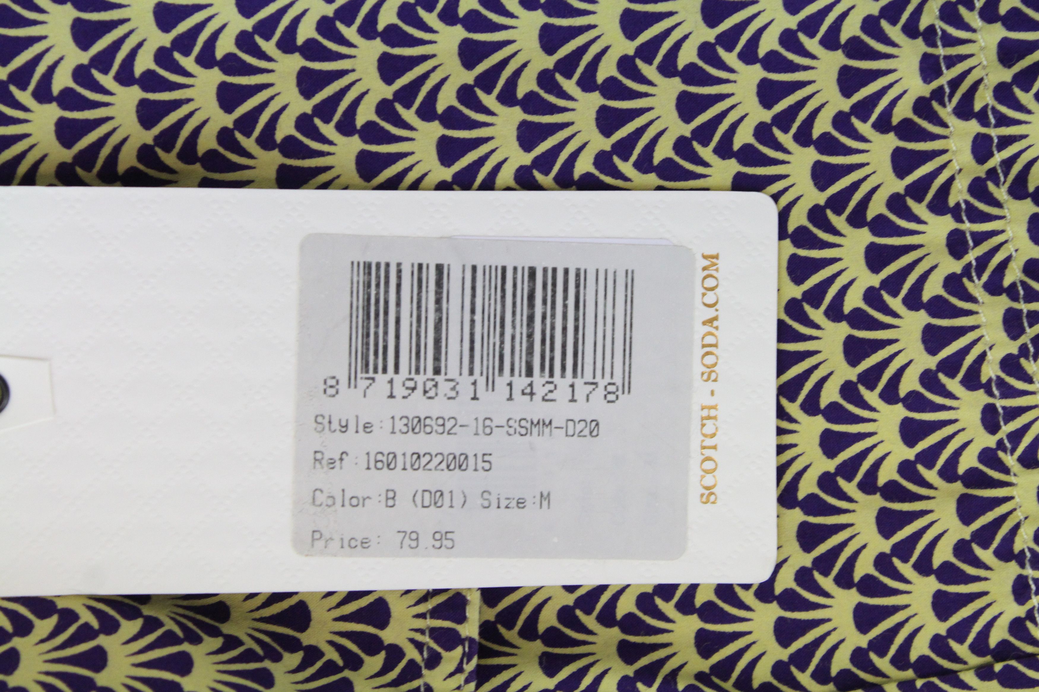 Scotch & Soda AMS COUTURE M Purple Yellow Pattern Cotton Shirt 61737 Size US M / EU 48-50 / 2 - 5 Thumbnail