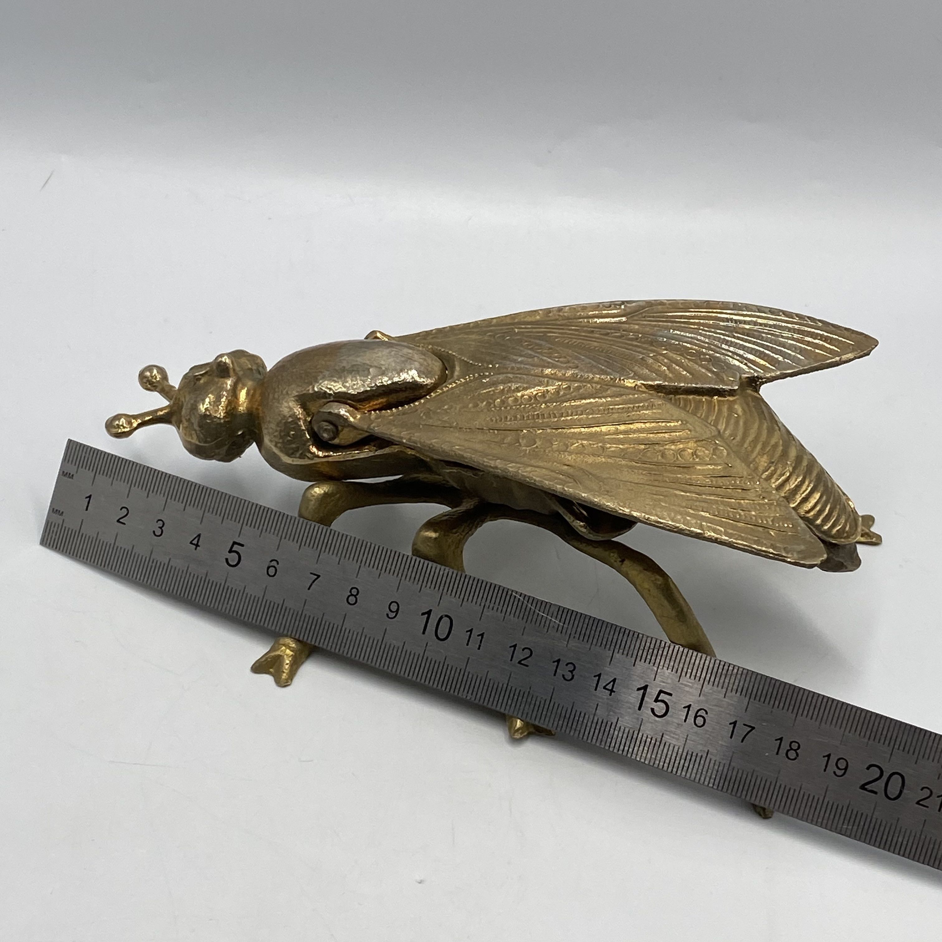Vintage Vintage Bronze Fly Ashtray USSR Marked Heavy Insect 19cm Size ONE SIZE - 4 Thumbnail