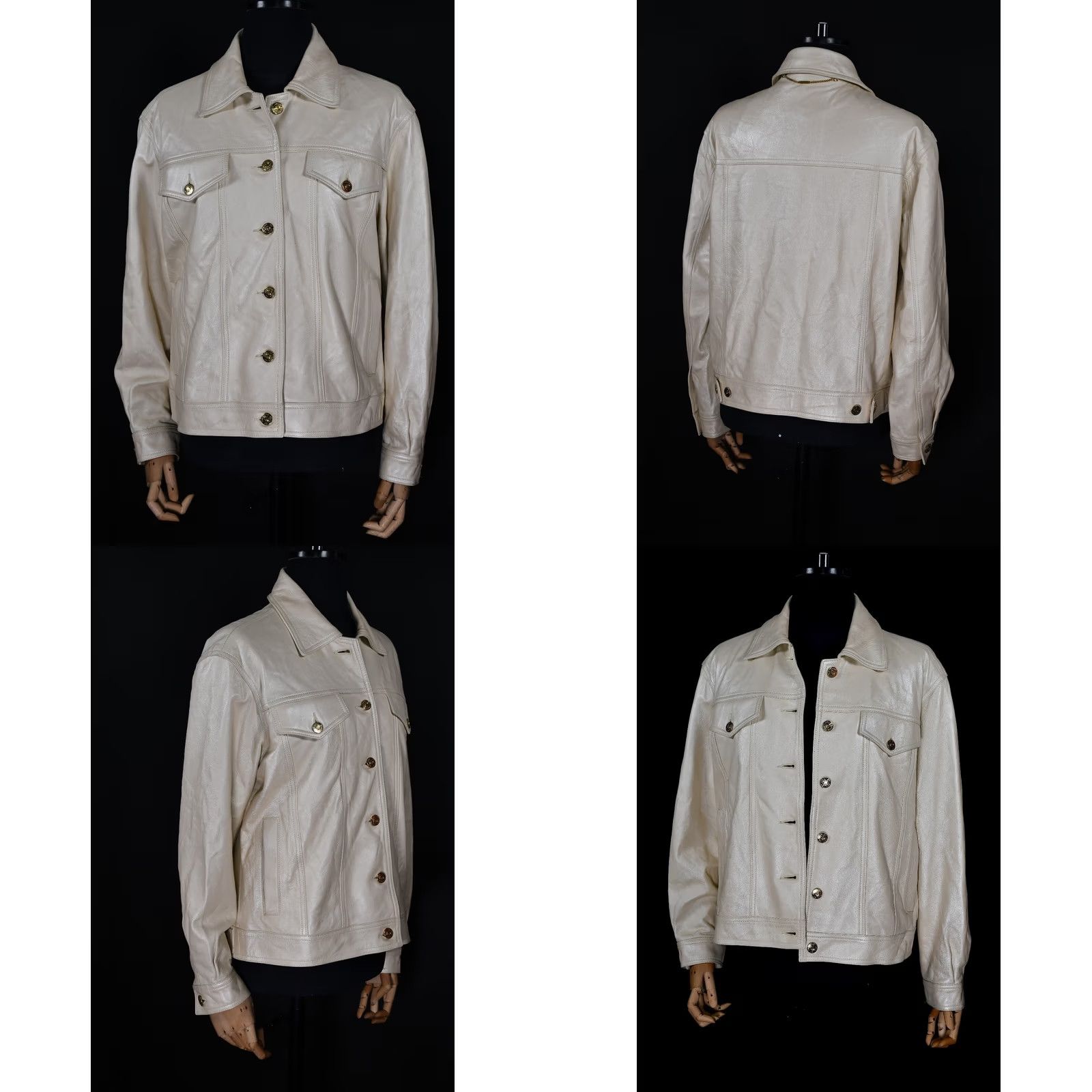 St. John St. John SPORT by MARIE Women's Creme LeatherJacket M Leather Jacket Womens Creme St. John Leather Jacket M Crème Size M / US 6-8 / IT 42-44 - 8 Thumbnail