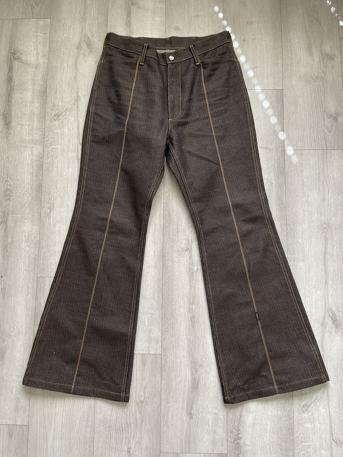 Image of Kapital Century Flared Denim in Brown, Men's (Size 34)