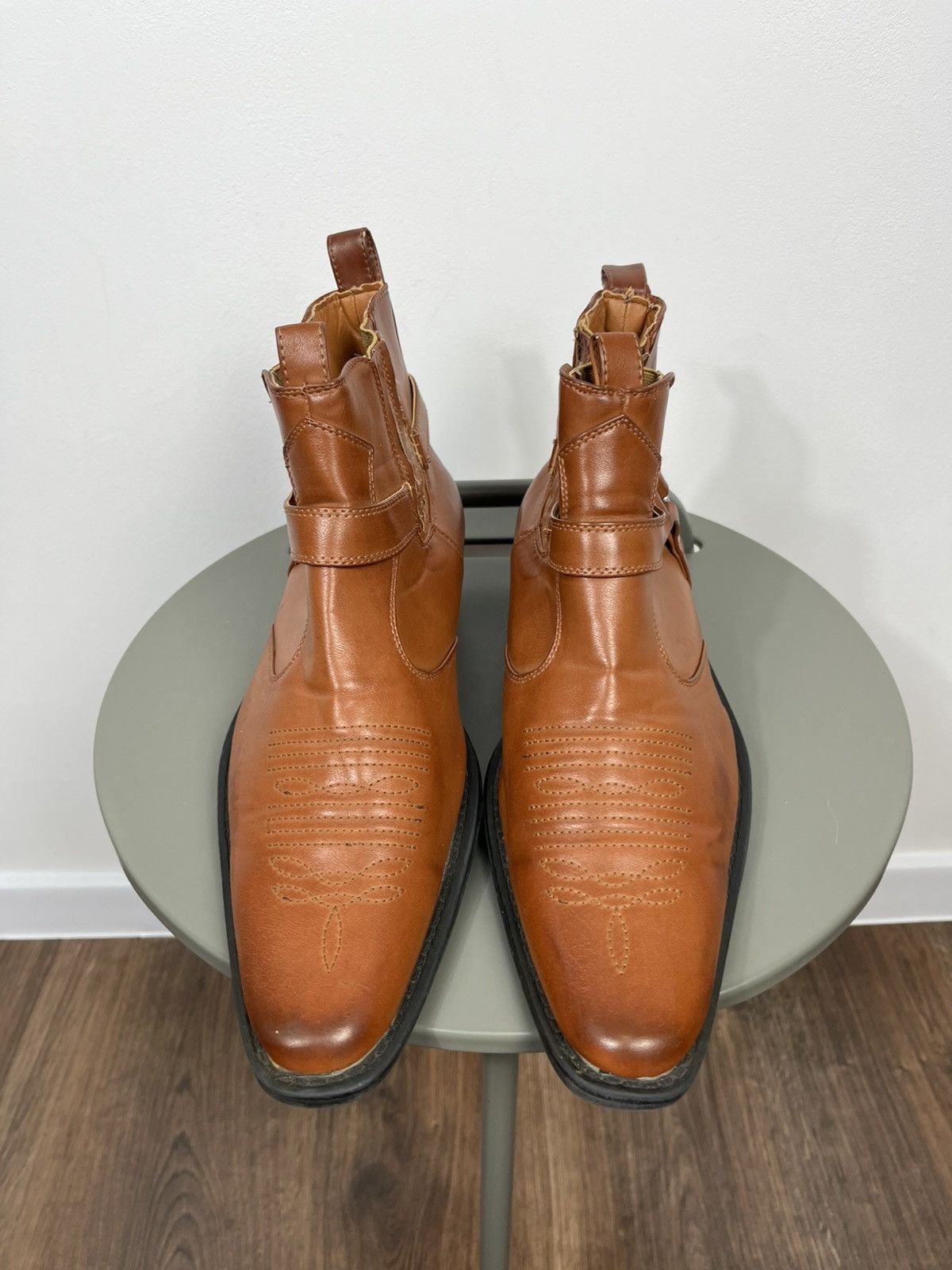 Leather Western Cowboy Leather Ankle Boots Men’s US 11 Size US 11 / EU 44 - 5 Thumbnail