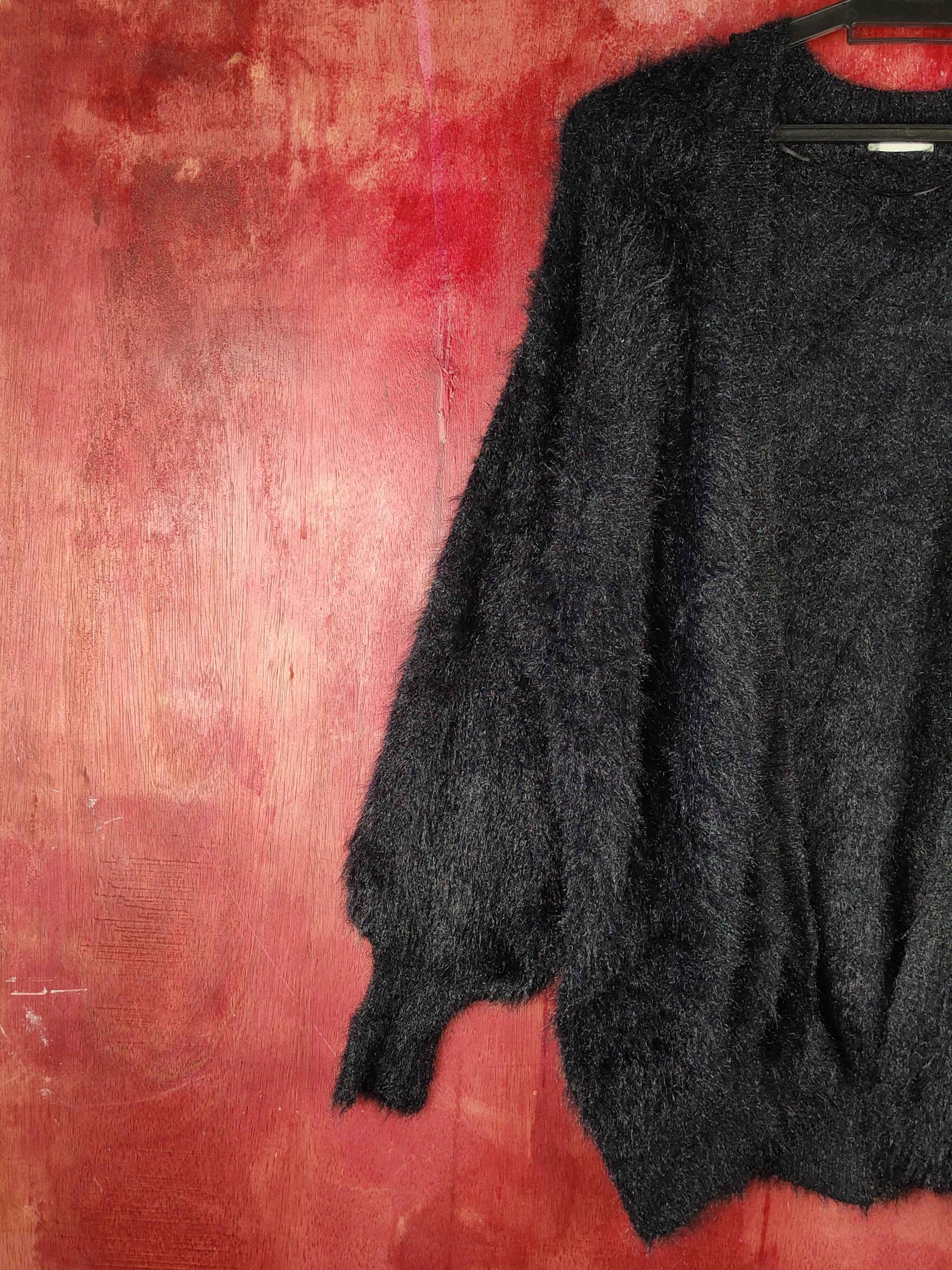 GU GU Black Shag Shaggy Fur Mohair Knitwear Cardigan #S1941 Size S / US 4 / IT 40 - 3 Thumbnail