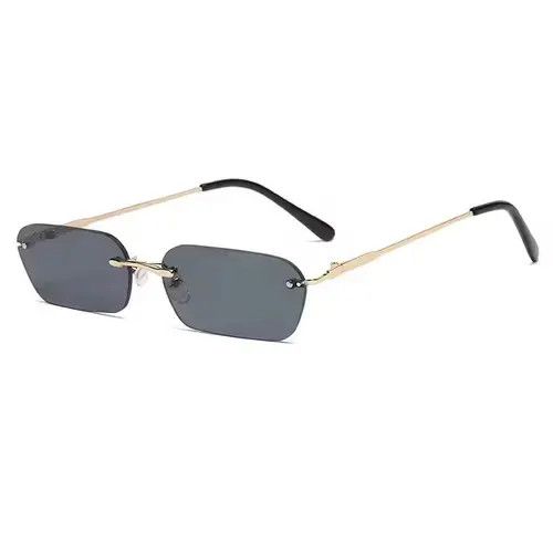 Designer × Vintage Rimless Square Vintage Design Transparent Lens Sunglasses Size ONE SIZE - 2 Thumbnail