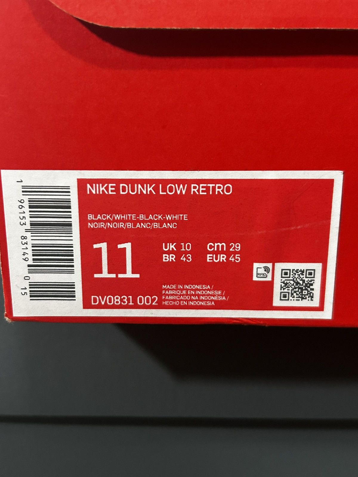 Nike Nike Dunk Low Black Panda 2.0 Size US 11 / EU 44 - 7 Thumbnail