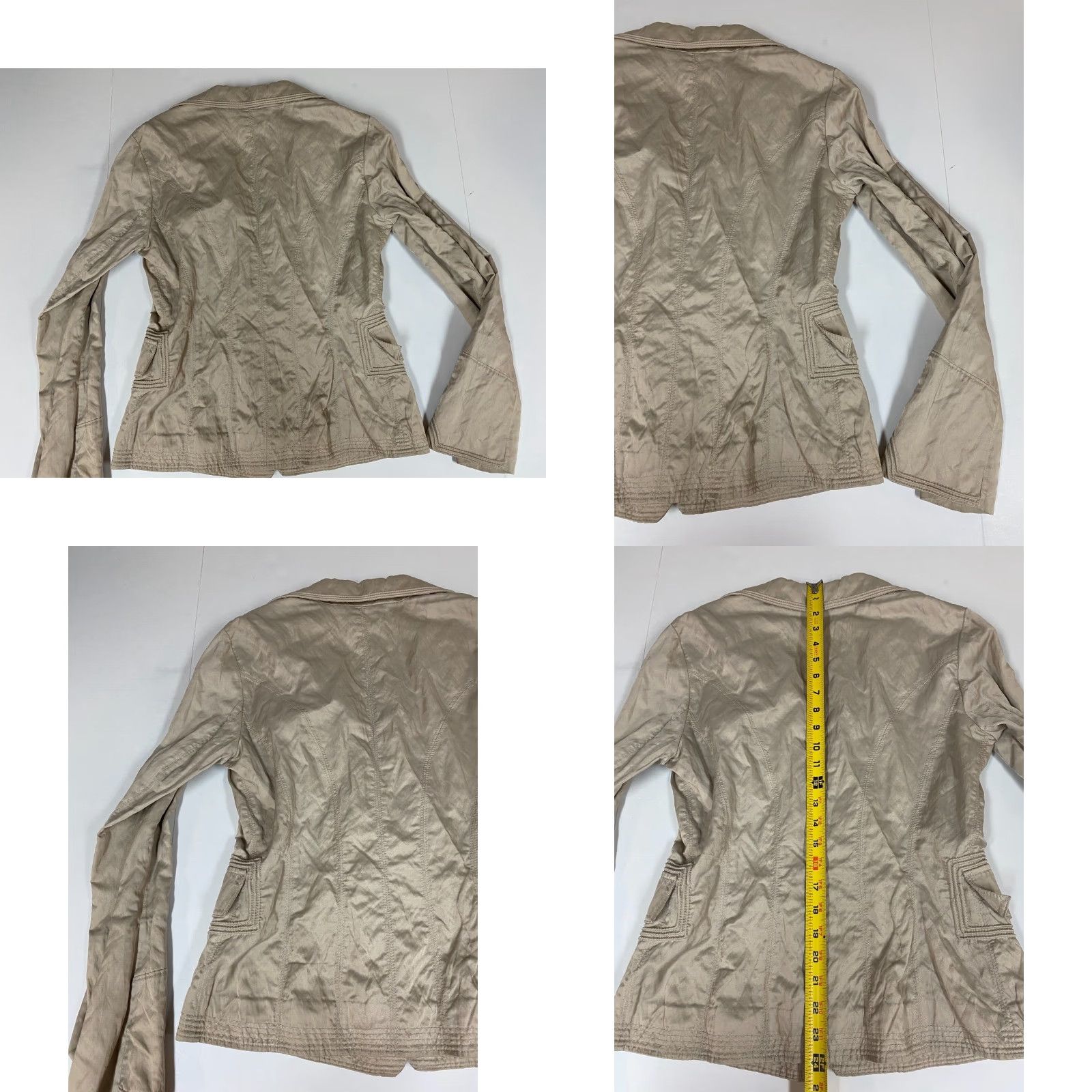 Coldwater Creek Coldwater Creek Jacket Women 36 Beige Button Casual Chambray Cotton Blend Mid-Length Urban American Womens Size XS / US 0-2 / IT 36-38 - 8 Thumbnail