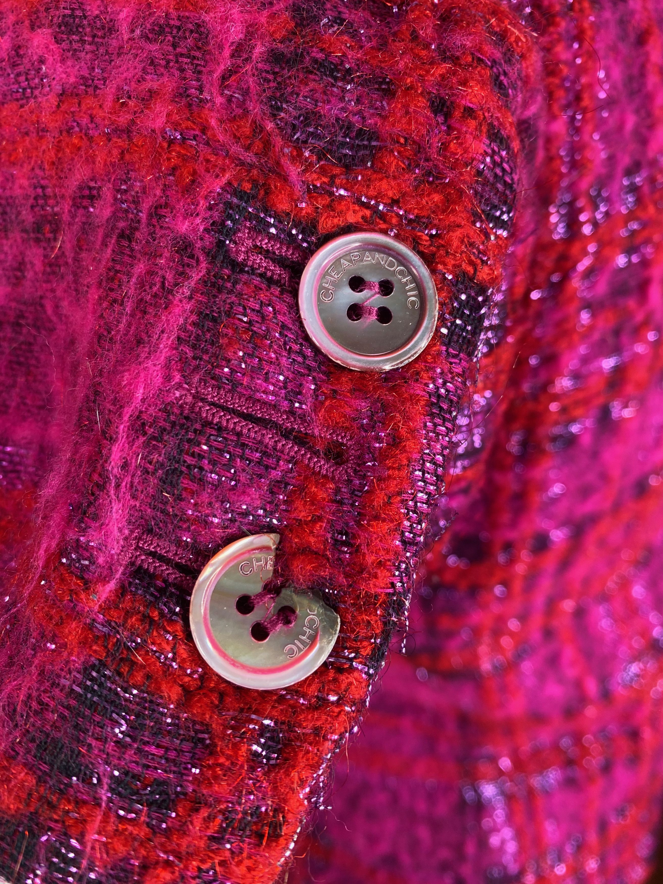 Moschino Moschino Cheap and Chic - Tweed Pink Blazer Size ONE SIZE - 11 Thumbnail