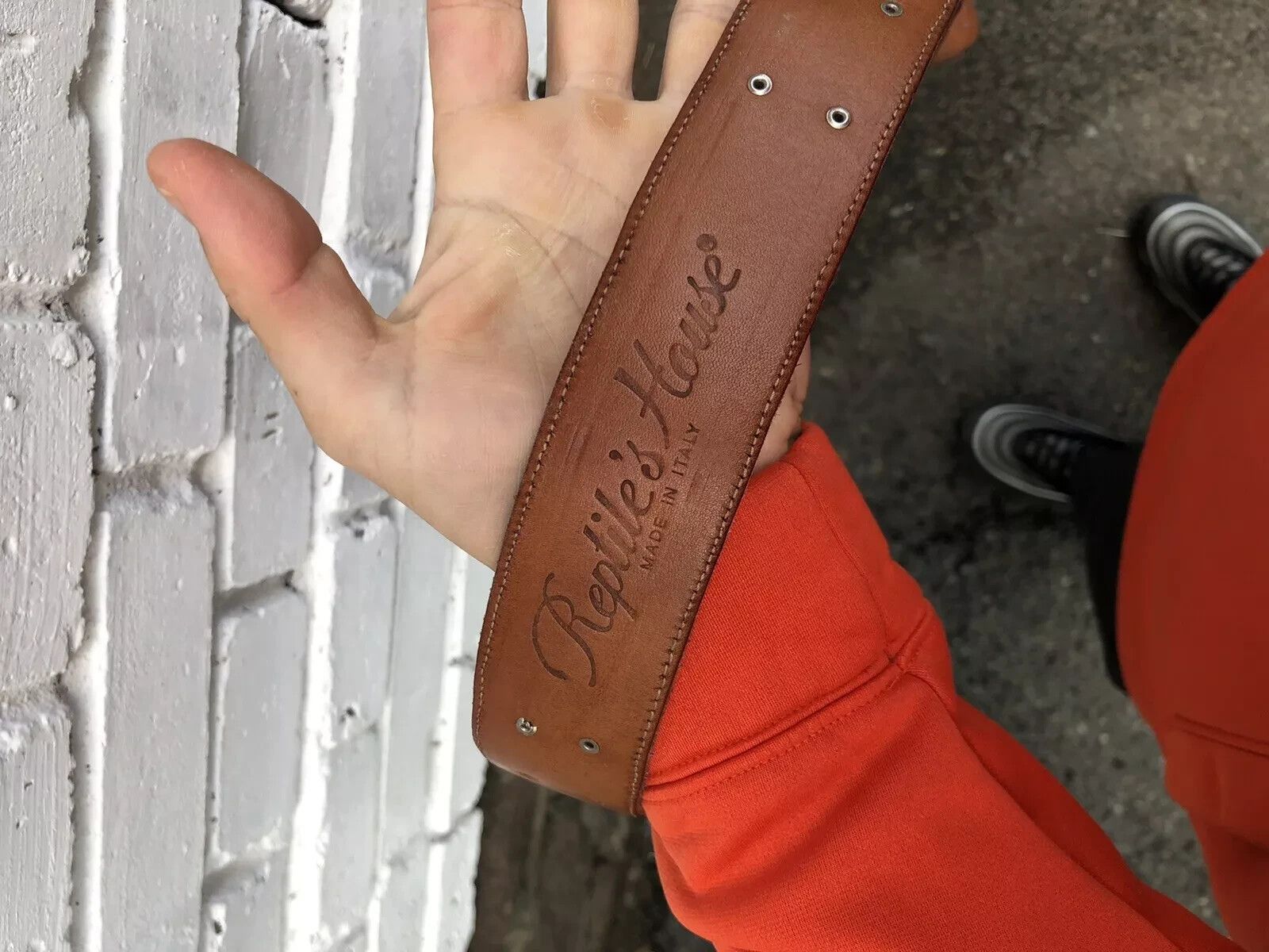 Vintage REPTILE'S HOUSE GENUINE LEATHER BELT FLORAL RARE PINK 44/80 Size ONE SIZE - 9 Thumbnail