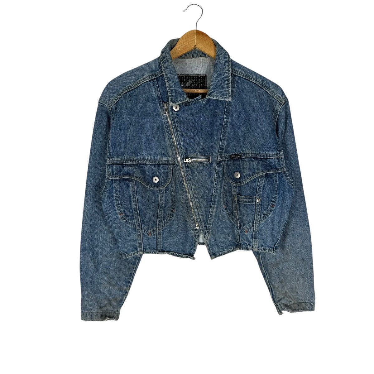 Camel ☀️90s SWEET CAMEL DENIM BIKERS CROPPED JACKET Size S / US 4 / IT 40 - 2 Thumbnail