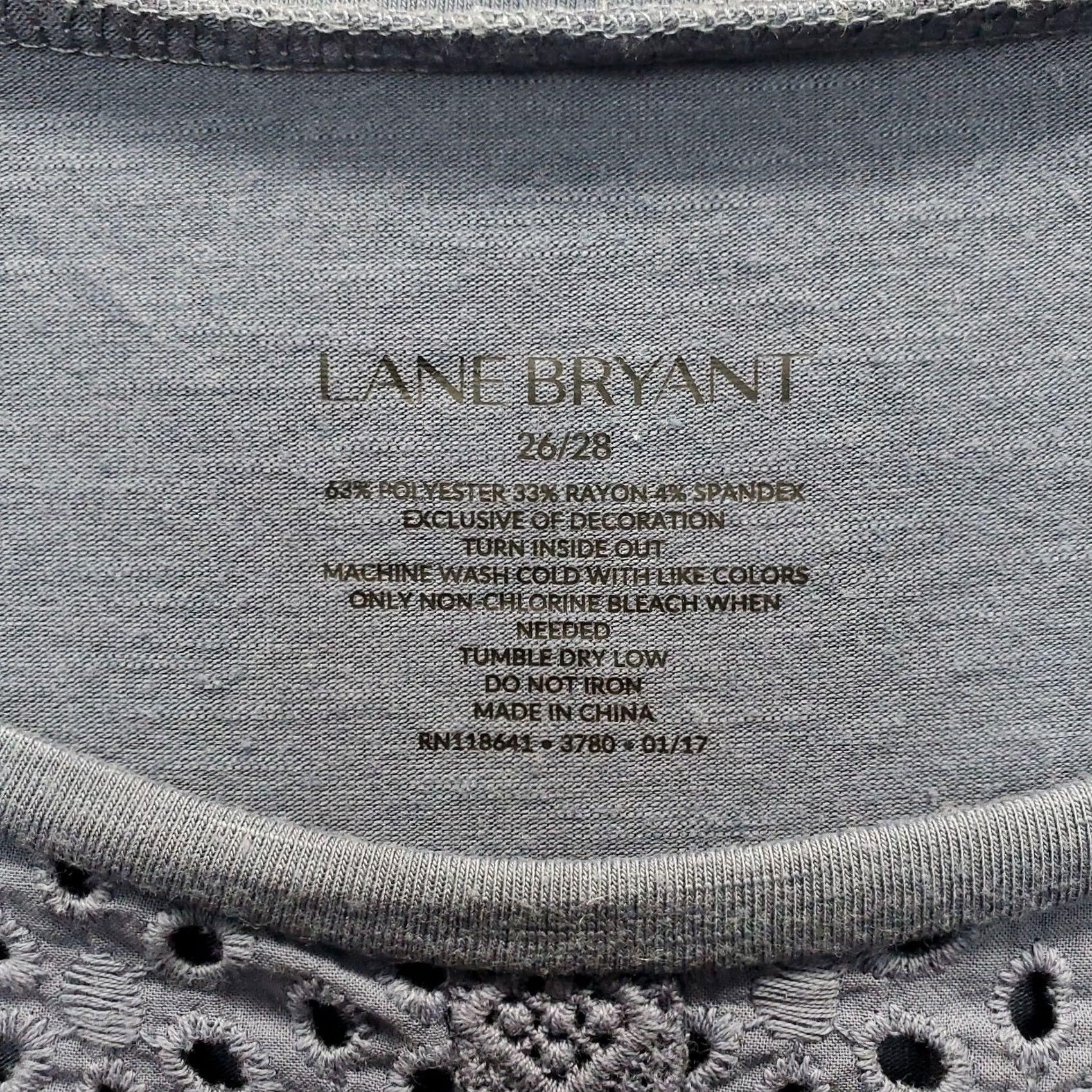Vintage Lane Bryant Women Size 26/28 Blue Stretch Round Neck Pullover Shirt Top Casual High Low Tee Size 4XL / US 24-26 - 5 Thumbnail