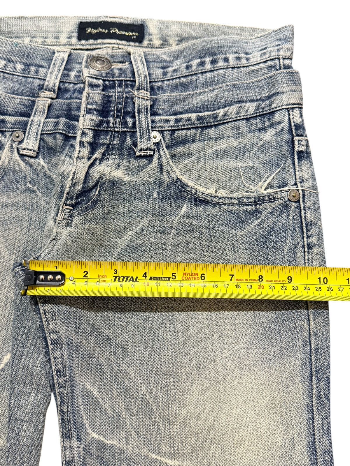 If Six Was Nine Vintage Japan Nylaus Faded Lighting Thunder Wash Wide Leg Size US 31 - 16 Thumbnail