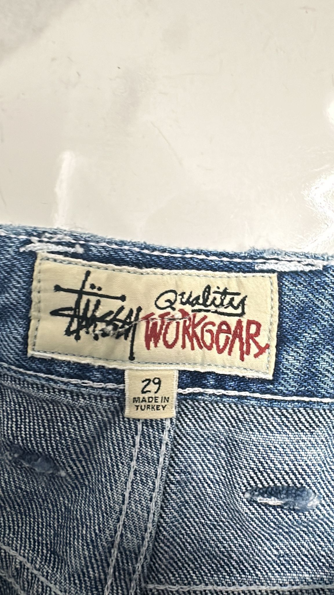 Stussy × Vintage Stüssy Double Knee Work Pant Blue Size 29 Size US 29 - 6 Thumbnail