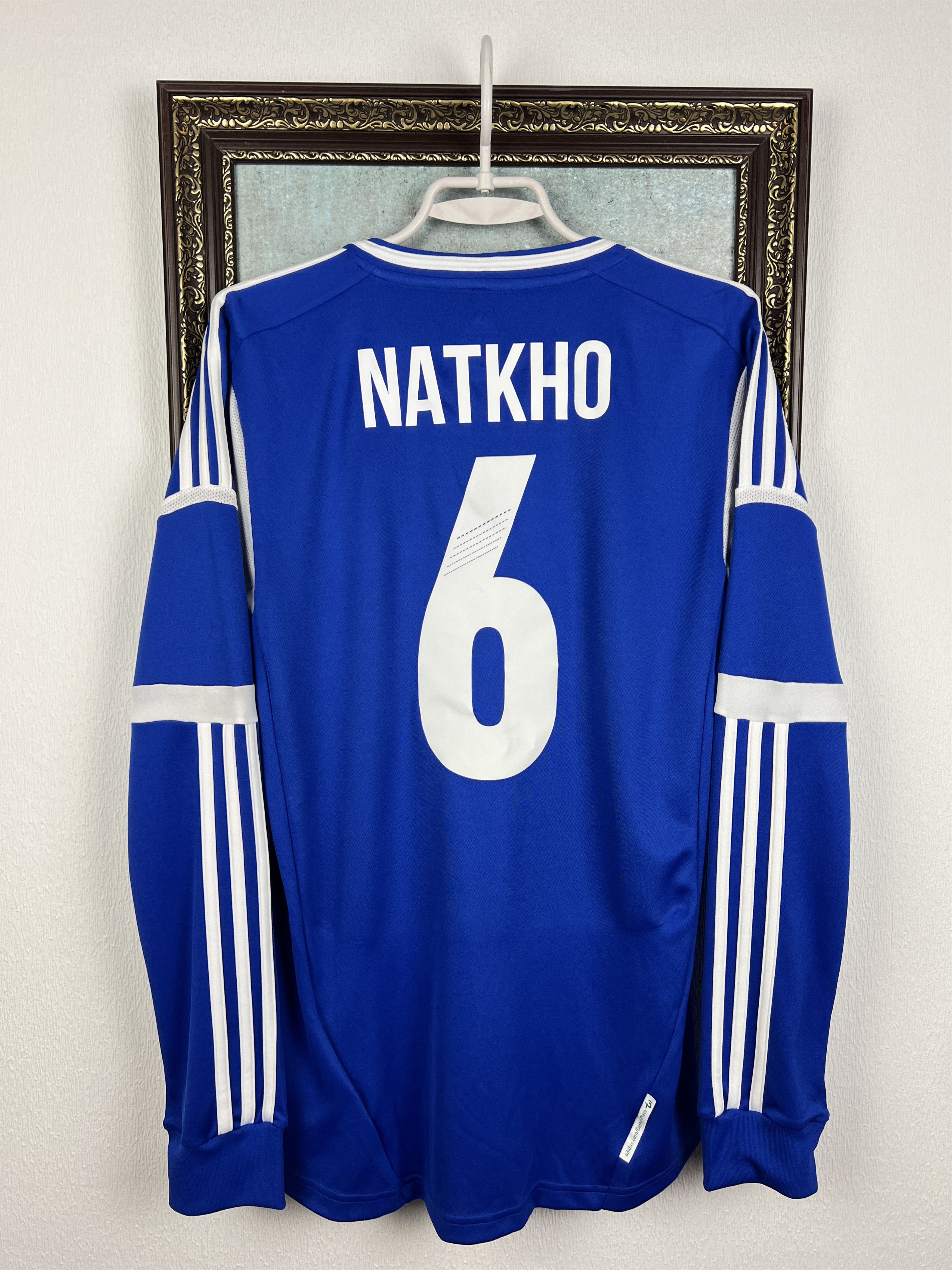 Adidas Israel football shirt Long Sleeve Player #6 Natkho Jersey Size US M / EU 48-50 / 2 - 9 Thumbnail