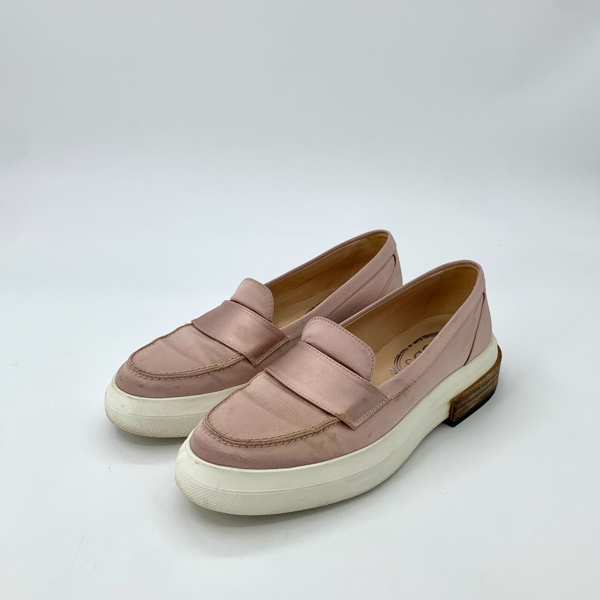 Tod's Tods Womens Pink Satin Slip-On Casual Loafers Size 37 Size US 7 / IT 37 - 1 Thumbnail