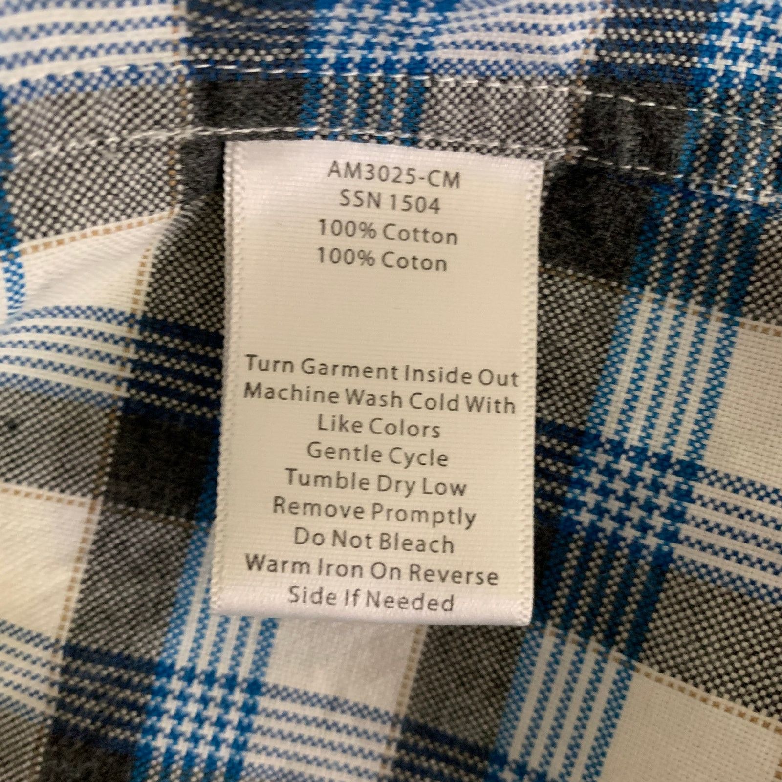 ATM ATM Gray Blue Plaid Cotton Elbow Patches Long Sleeve Shirt Size US L / EU 52-54 / 3 - 8 Thumbnail