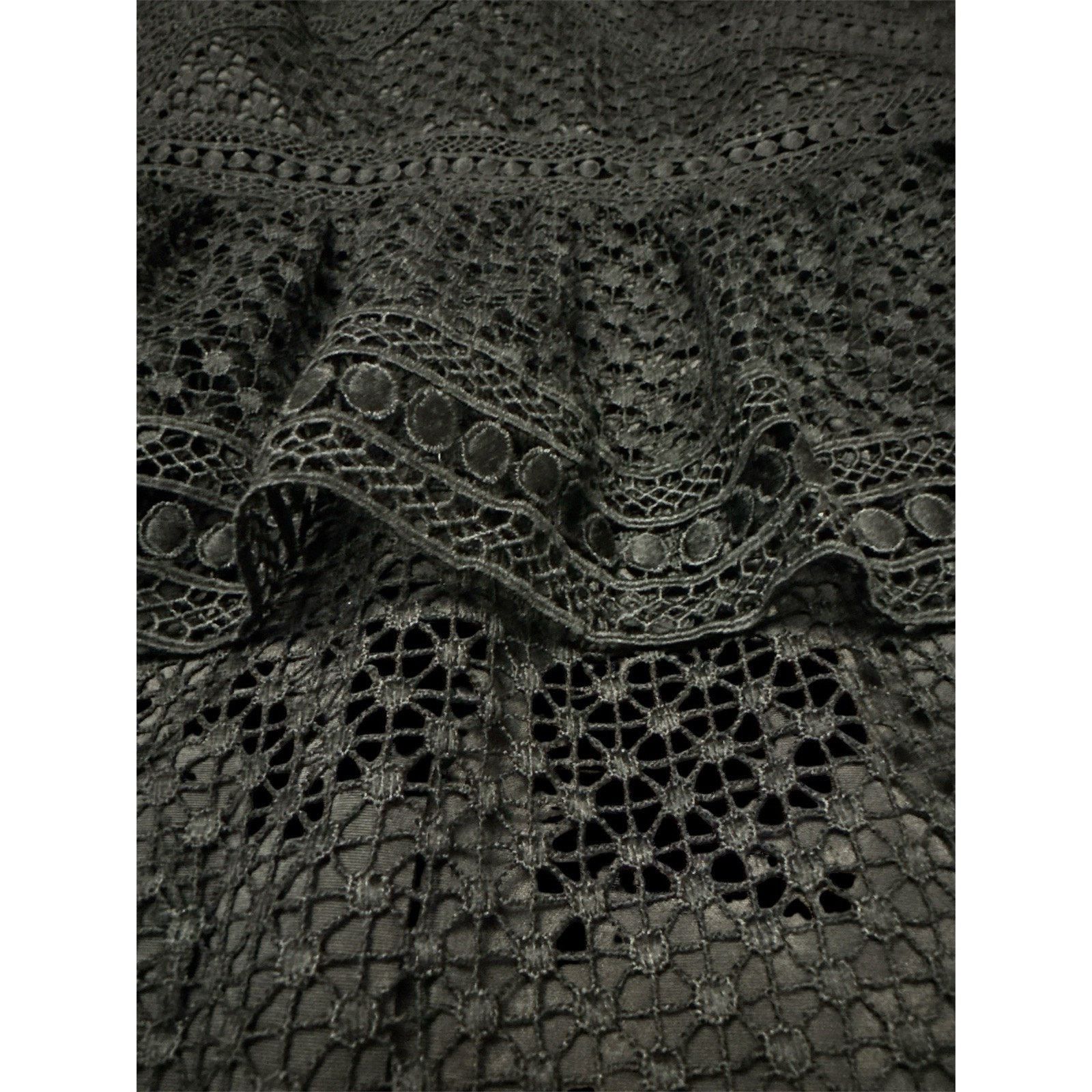 & Other Stories AQUA BLACK LACE MINI DRESS MOCK NECK LONG SLEEVE SIZE M Size M / US 6-8 / IT 42-44 - 4 Thumbnail