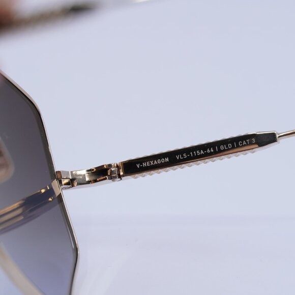 Valentino Valentino V-HEXAGON VLS-115A Sunglasses White Gold Aviator Size ONE SIZE - 7 Thumbnail