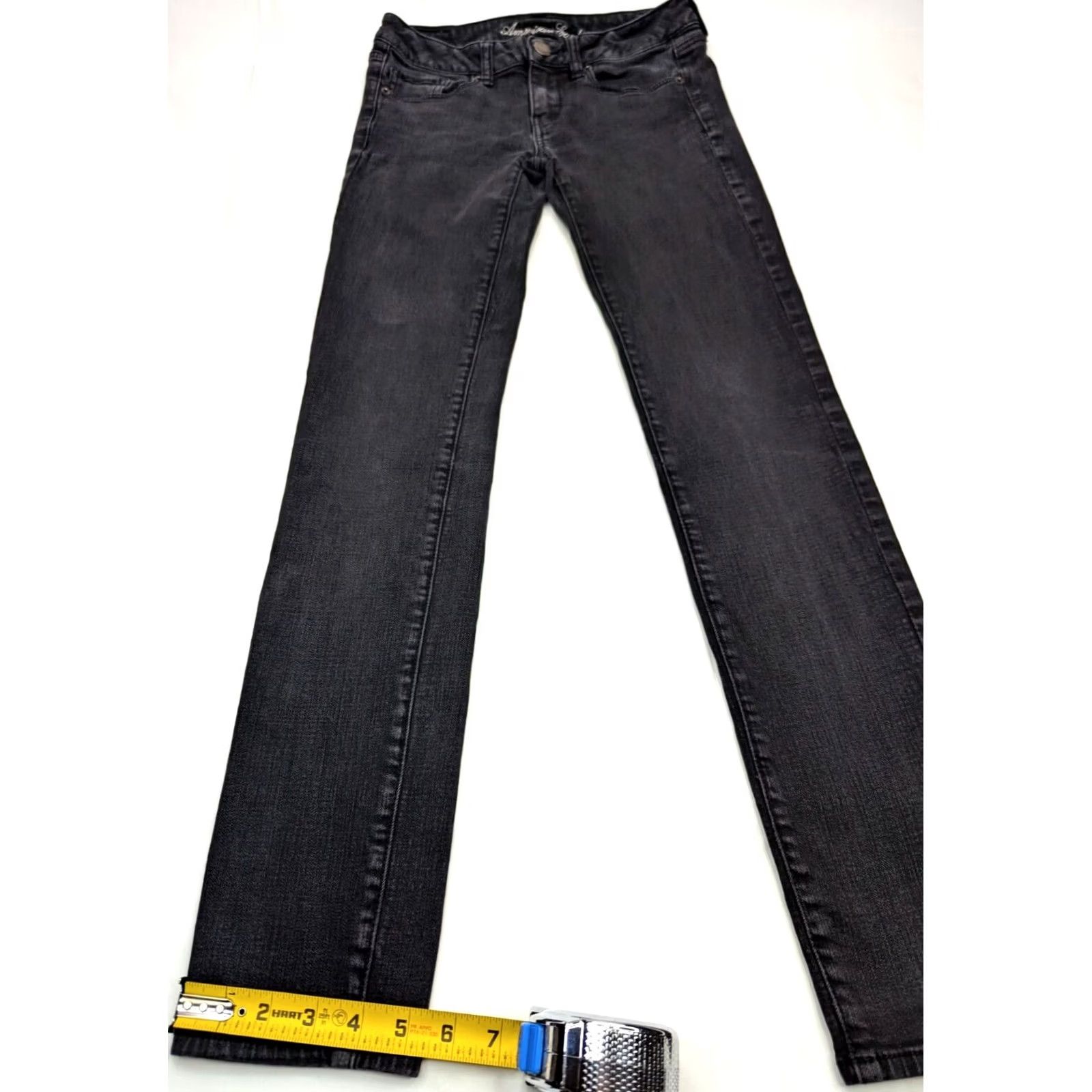 American Eagle Outfitters American Eagle Outfitters Jeans Skinny Women's 2 26x31 Dark Wash Black Denim 5-Pocket Stretch Distressed Modern Retro Grunge 80s 90s Mom AEO Size 26" / US 2 / IT 38 - 2 Thumbnail